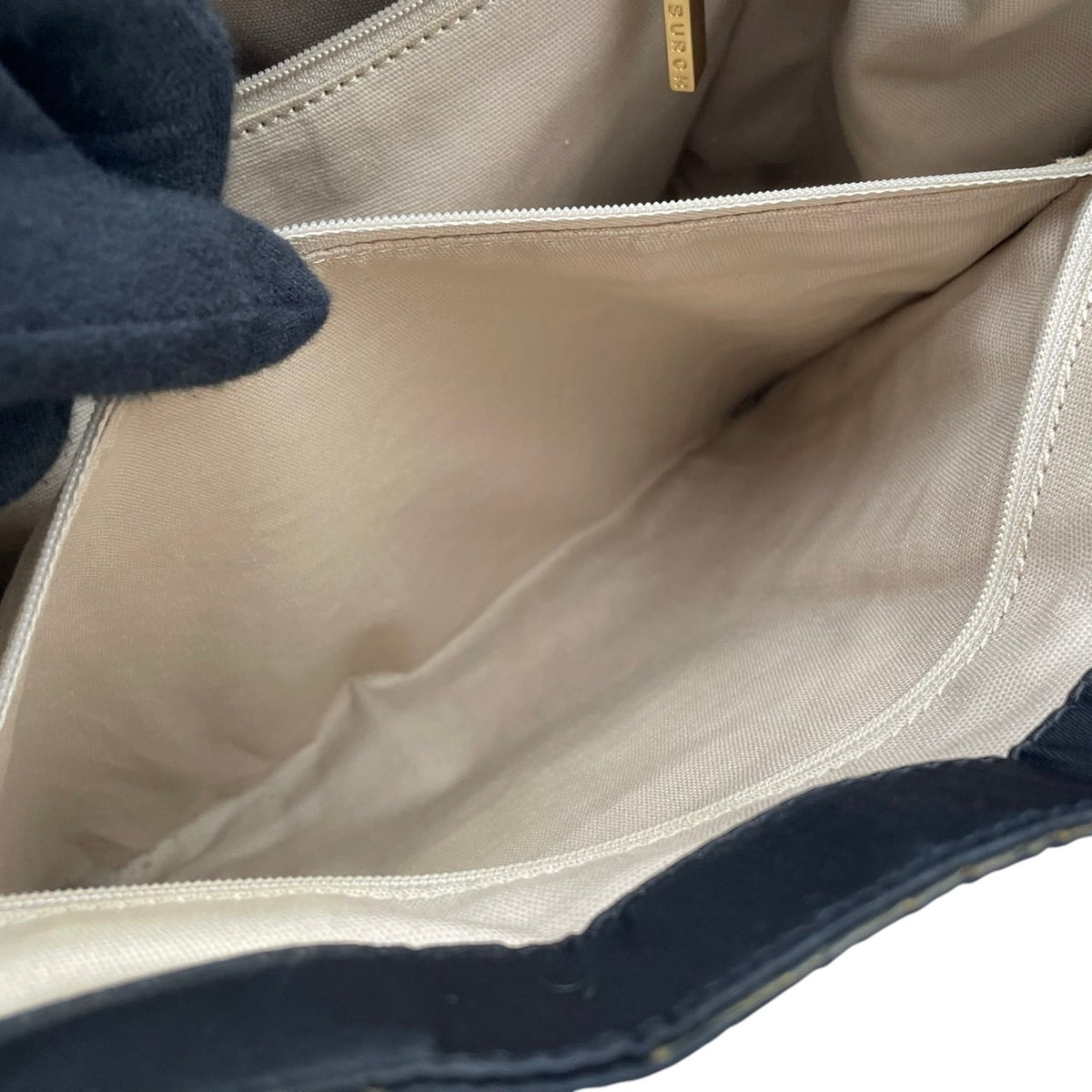 良品 TORY BURCH トリーバーチ Ella エラ トートバッグ ブラック 黒 ナイロン エナメル パテント ダブルT ロゴ 肩掛け ハンドバッグ レディース サイドポケット 光沢 A4収納 通勤 通学 デイリー スクエア S95