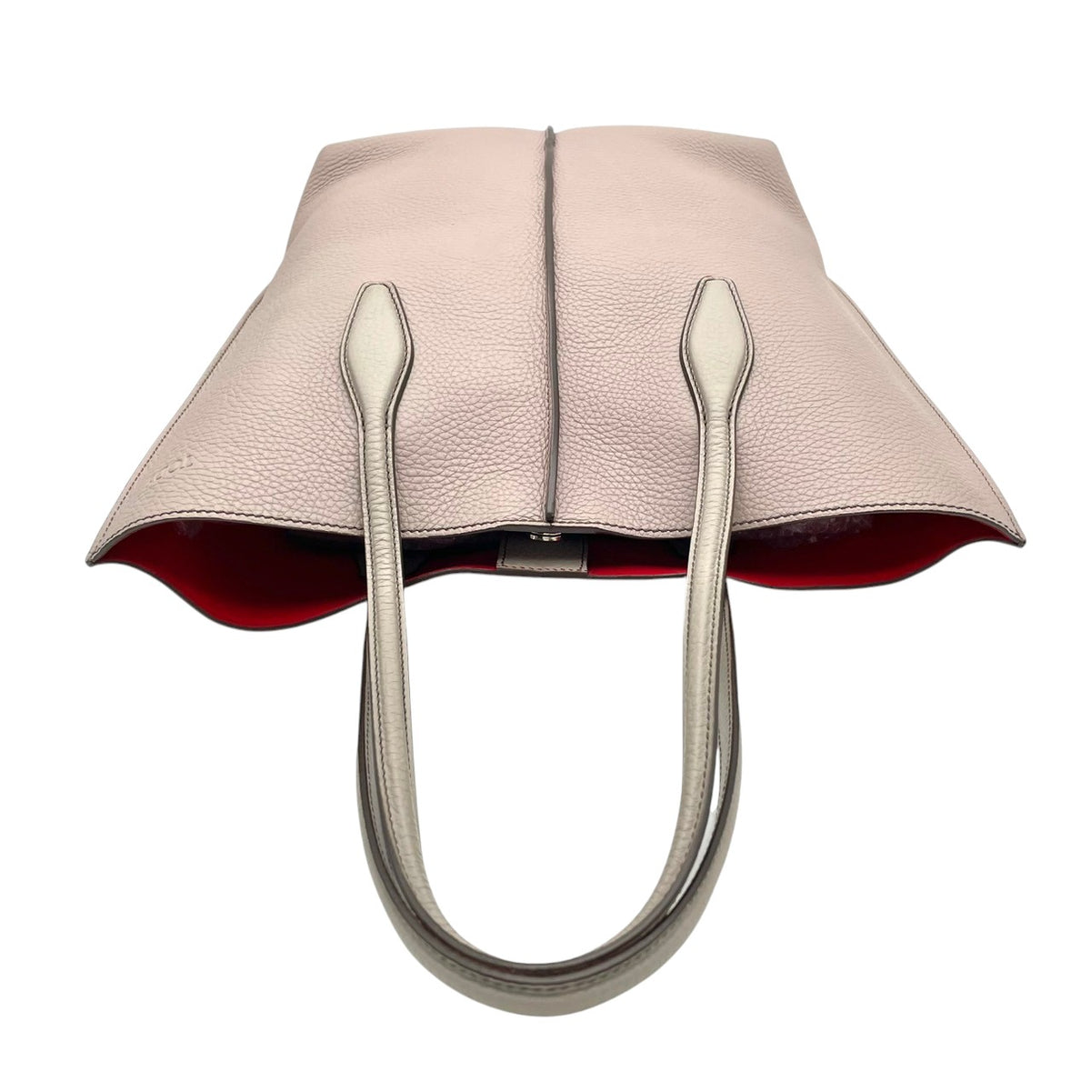 良品 TOD'S トッズ JOY ジョイ トートバッグ ピンクグレー レザー シボ革 ロゴ 型押し 肩掛け ハンドバッグ レディース 大容量 A4収納 通勤 ビジネス ショッピングバッグ シンプル 上品 デイリー S22