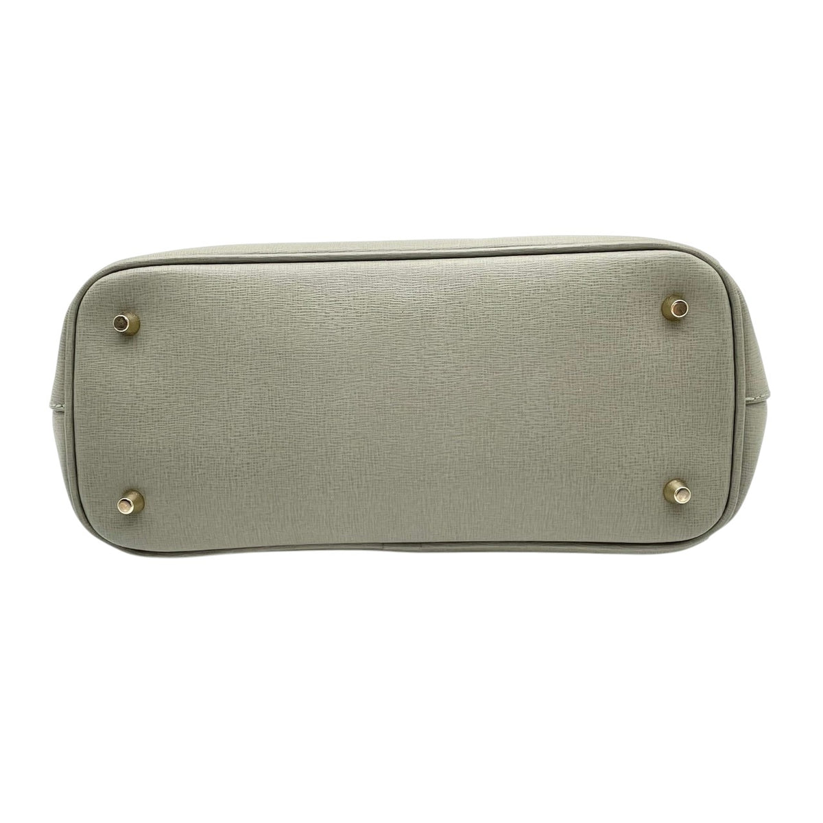 美品 FURLA フルラ LINDA リンダ 2way ハンドバッグ ショルダーバッグ グリーングレー レザー ゴールド金具 ロゴチャーム ミニトート 斜め掛け クロスボディ サイドスナップ レディース S22