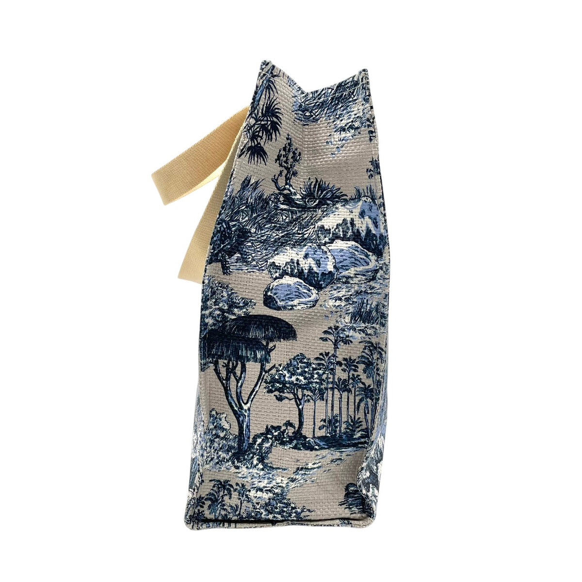 美品 Christian Dior クリスチャンディオール Around the World トートバッグ ノベルティ 非売品 プラチナ会員 バースデーギフト ライトブルー トワルドゥジュイ 地図 アニマル 総柄 肩掛け ペーパーストロー レディース S22