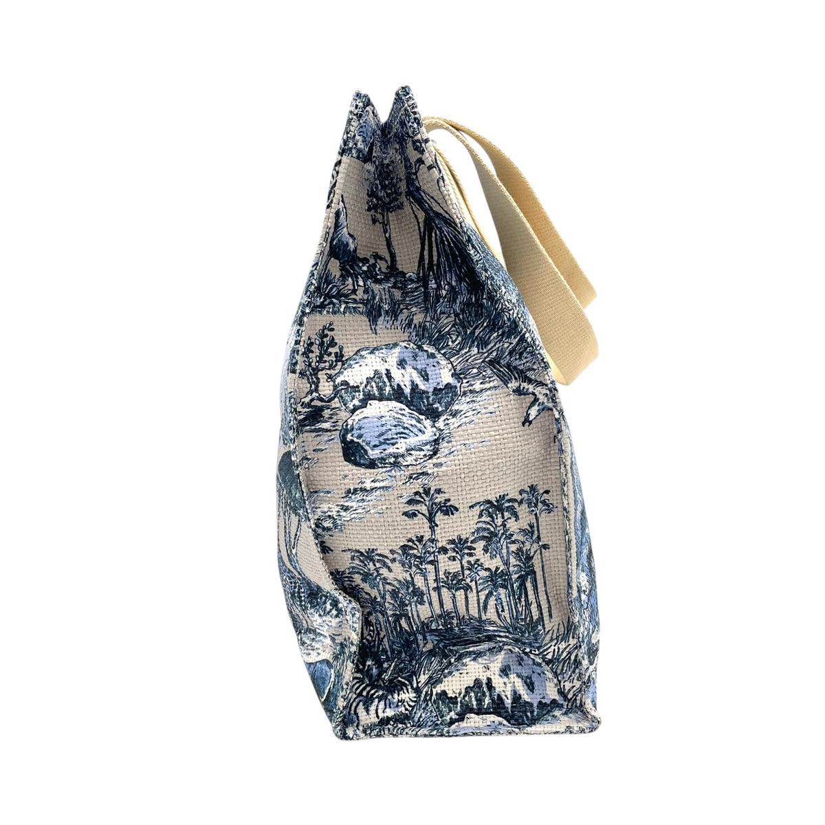 美品 Christian Dior クリスチャンディオール Around the World トートバッグ ノベルティ 非売品 プラチナ会員 バースデーギフト ライトブルー トワルドゥジュイ 地図 アニマル 総柄 肩掛け ペーパーストロー レディース S22