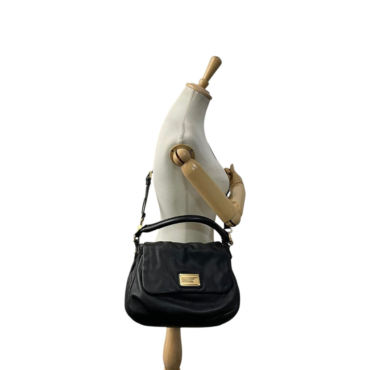 良品 MARC BY MARC JACOBS マークバイマークジェイコブス Y2K vintage Classic Q Lil Ukita リルウキタ 2way ショルダーバッグ 黒 レザー ハンドバッグ 斜め掛け レディース S22