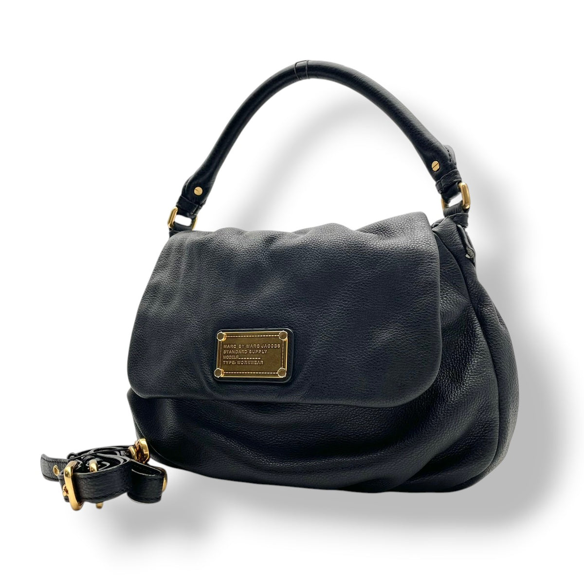 良品 MARC BY MARC JACOBS マークバイマークジェイコブス Y2K vintage Classic Q Lil Ukita リルウキタ 2way ショルダーバッグ 黒 レザー ハンドバッグ 斜め掛け レディース S22