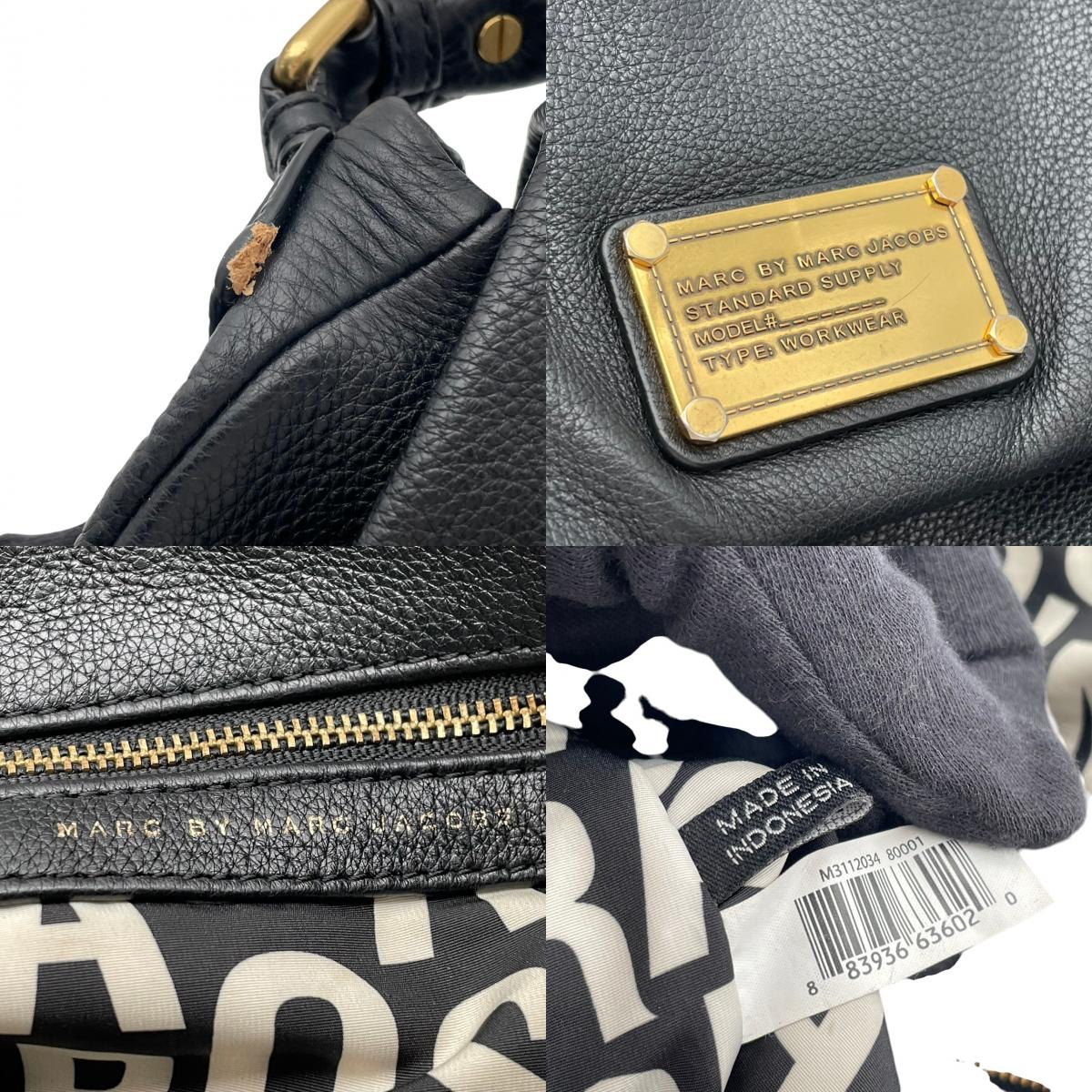良品 MARC BY MARC JACOBS マークバイマークジェイコブス Y2K vintage Classic Q Lil Ukita リルウキタ 2way ショルダーバッグ 黒 レザー ハンドバッグ 斜め掛け レディース S22