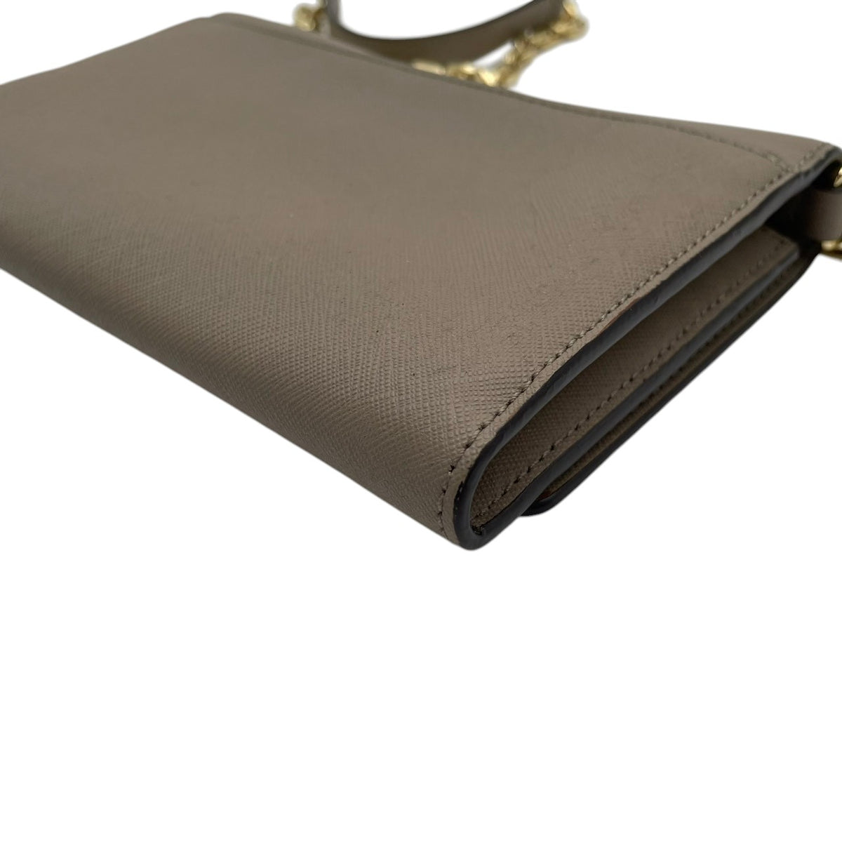 良品 TORY BURCH トリーバーチ Robinson ロビンソン チェーンウォレット ショルダーバッグ グレージュ サフィアーノレザー ゴールド金具 チェーンショルダー 斜め掛け 長財布 ロゴ フラップ お財布 レディース S22