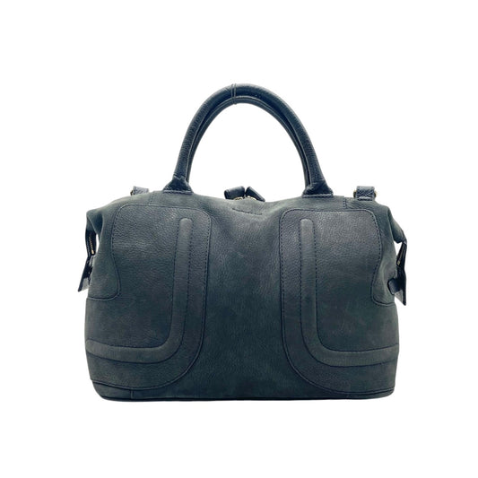 良品 SEE BY CHLOE シーバイクロエ KAY ケイ 2way ミニボストンバッグ ネイビー レザー ゴールド金具 ハンドバッグ ショルダーバッグ 斜め掛け ファスナー ロゴ 03-16-85-65 レディース S60 調節可