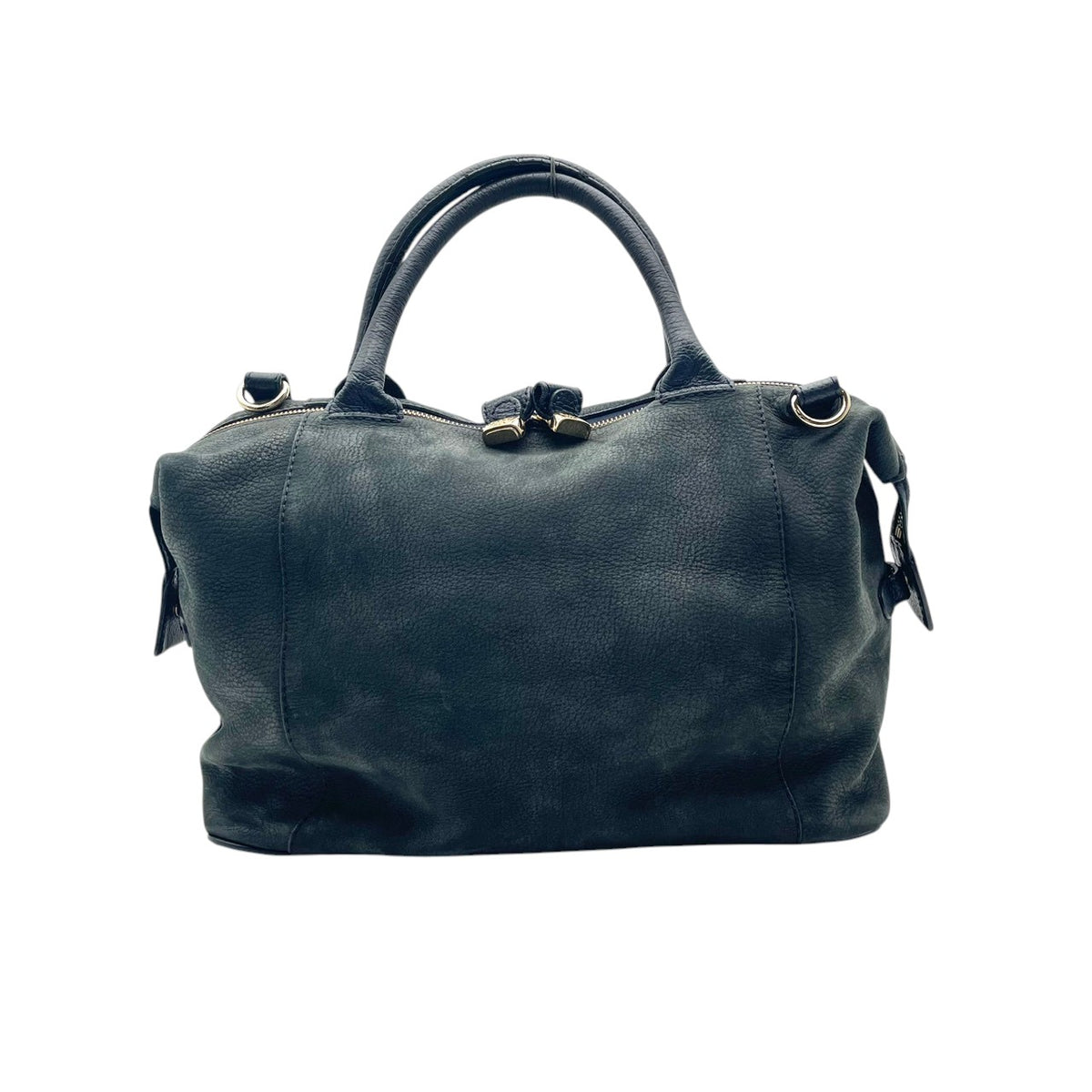 良品 SEE BY CHLOE シーバイクロエ KAY ケイ 2way ミニボストンバッグ ネイビー レザー ゴールド金具 ハンドバッグ ショルダーバッグ 斜め掛け ファスナー ロゴ 03-16-85-65 レディース S60 調節可