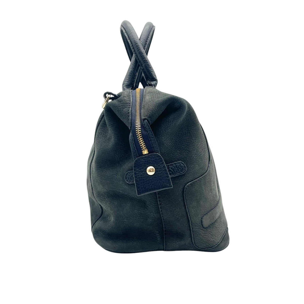 良品 SEE BY CHLOE シーバイクロエ KAY ケイ 2way ミニボストンバッグ ネイビー レザー ゴールド金具 ハンドバッグ ショルダーバッグ 斜め掛け ファスナー ロゴ 03-16-85-65 レディース S60 調節可