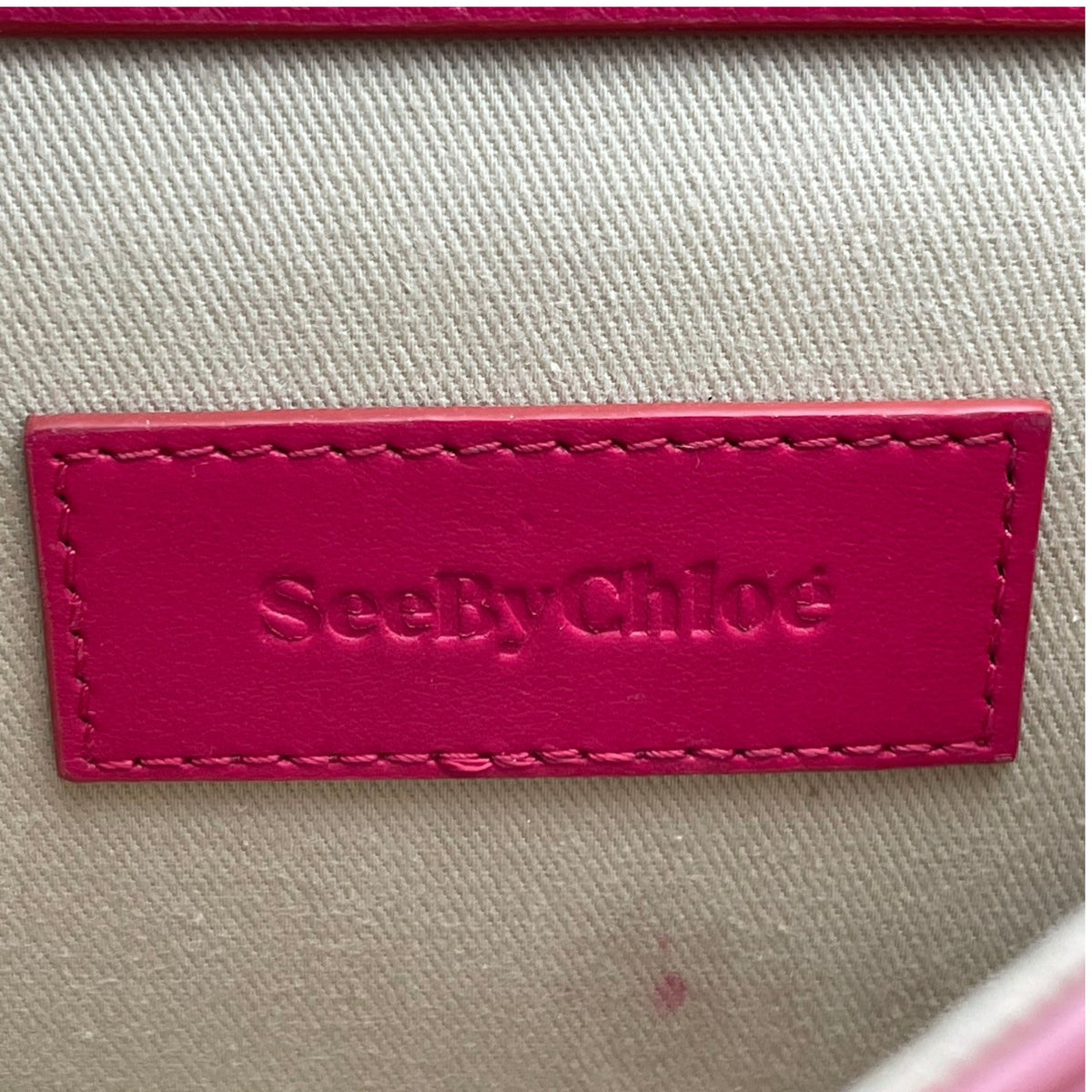 良品 SEE BY CHLOE シーバイクロエ TILDA チルダ ミニ クロスボディバッグ ローズピンク レザー スエード ゴールド金具 2way ハンドバッグ ショルダーバッグ 斜め掛け 編み込み ロゴチャーム レディース S60