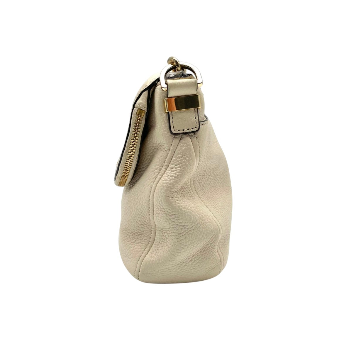良品 MICHAEL KORS マイケルコース Bedford ベッドフォード 2way ショルダーバッグ アイボリー レザー ゴールド金具 チェーン ハンドバッグ 斜め掛け クロスボディ タッセルチャーム ロゴ フラップ レディース S60