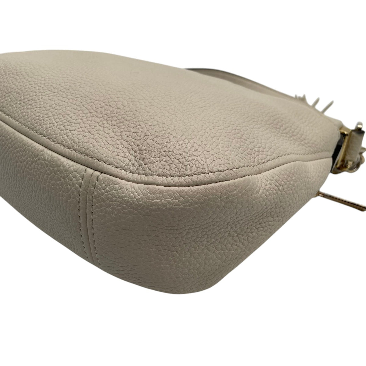 良品 MICHAEL KORS マイケルコース Bedford ベッドフォード 2way ショルダーバッグ アイボリー レザー ゴールド金具 チェーン ハンドバッグ 斜め掛け クロスボディ タッセルチャーム ロゴ フラップ レディース S60