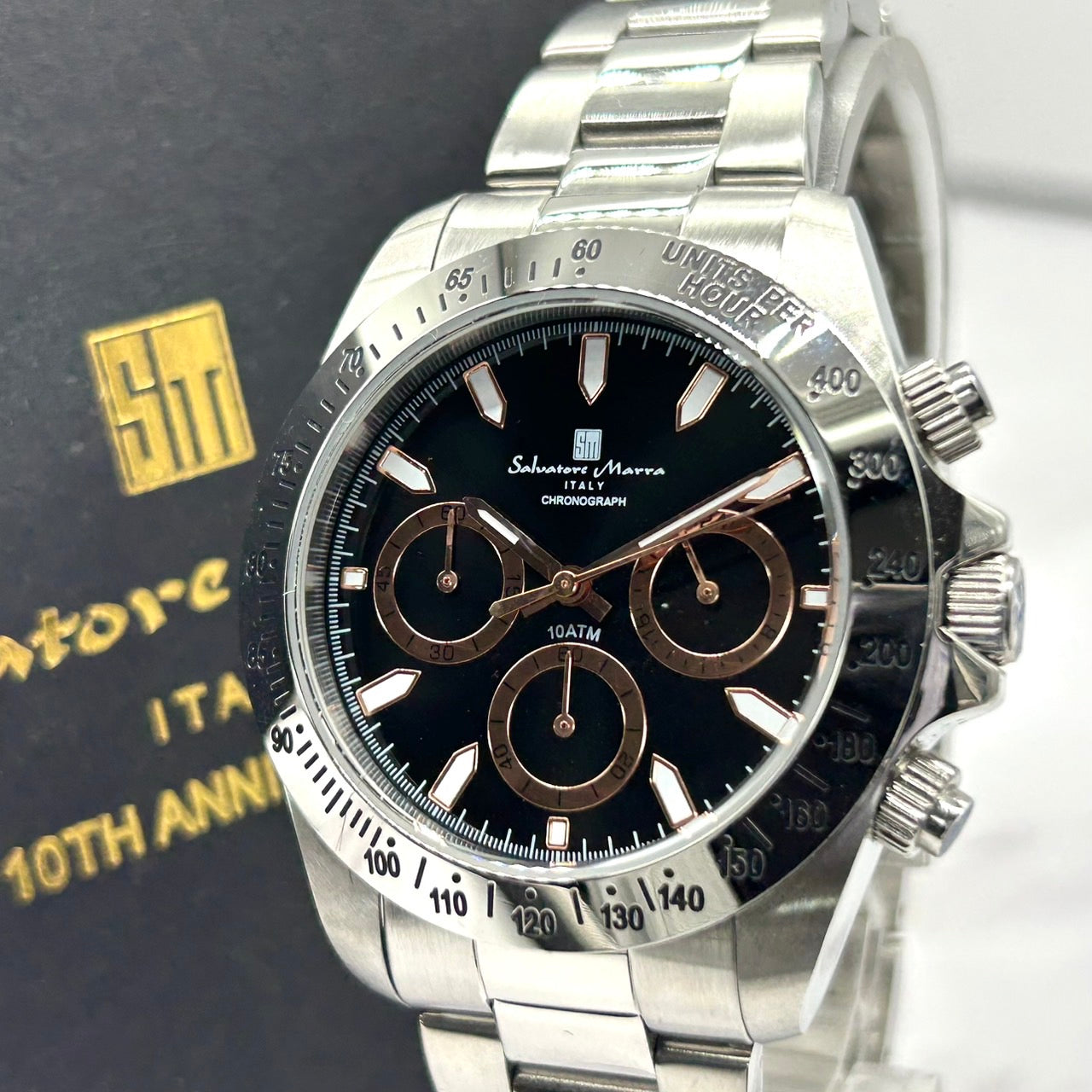 Authentic Salvatore Marra SM11139 Chronograph Watch Men Quartz Battery Replaced