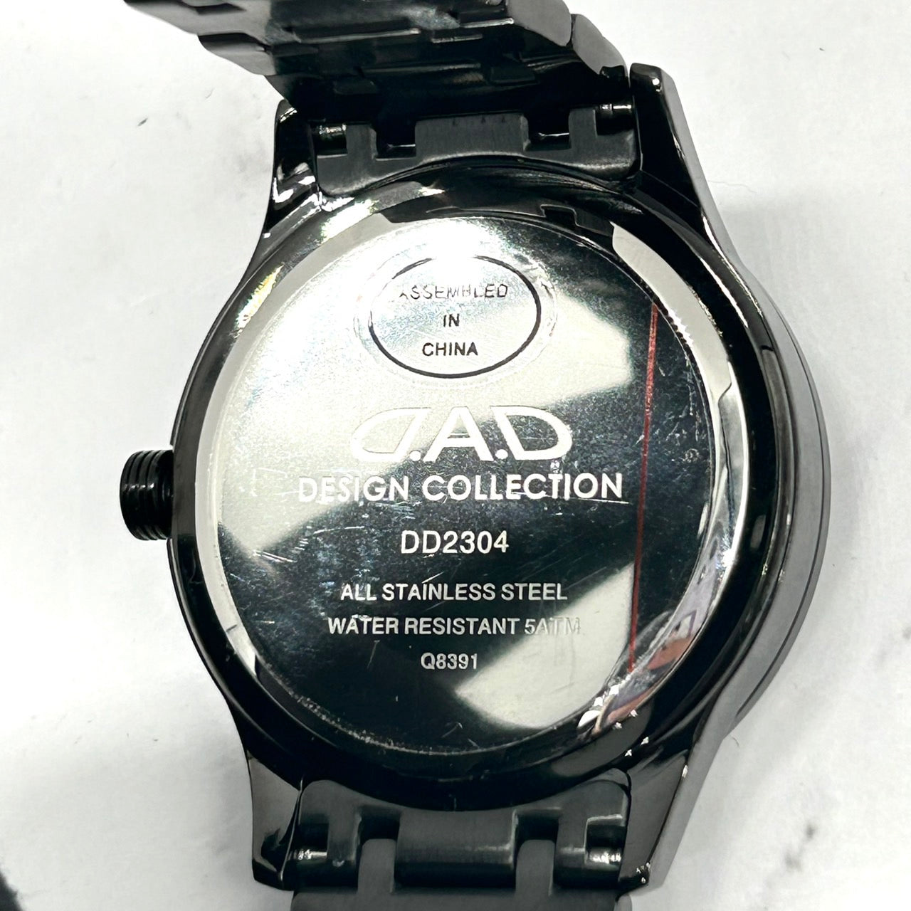 Authentic D.A.D DD2304 Men's Watch Quartz Wheel Design Crystal Black Luxury