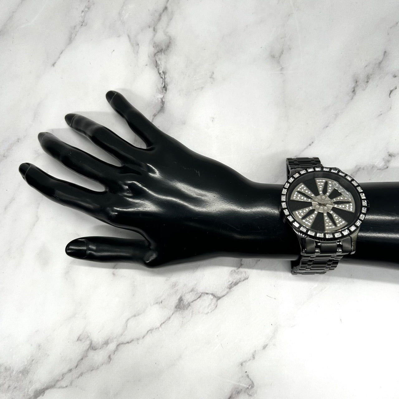 Authentic D.A.D DD2304 Men's Watch Quartz Wheel Design Crystal Black Luxury