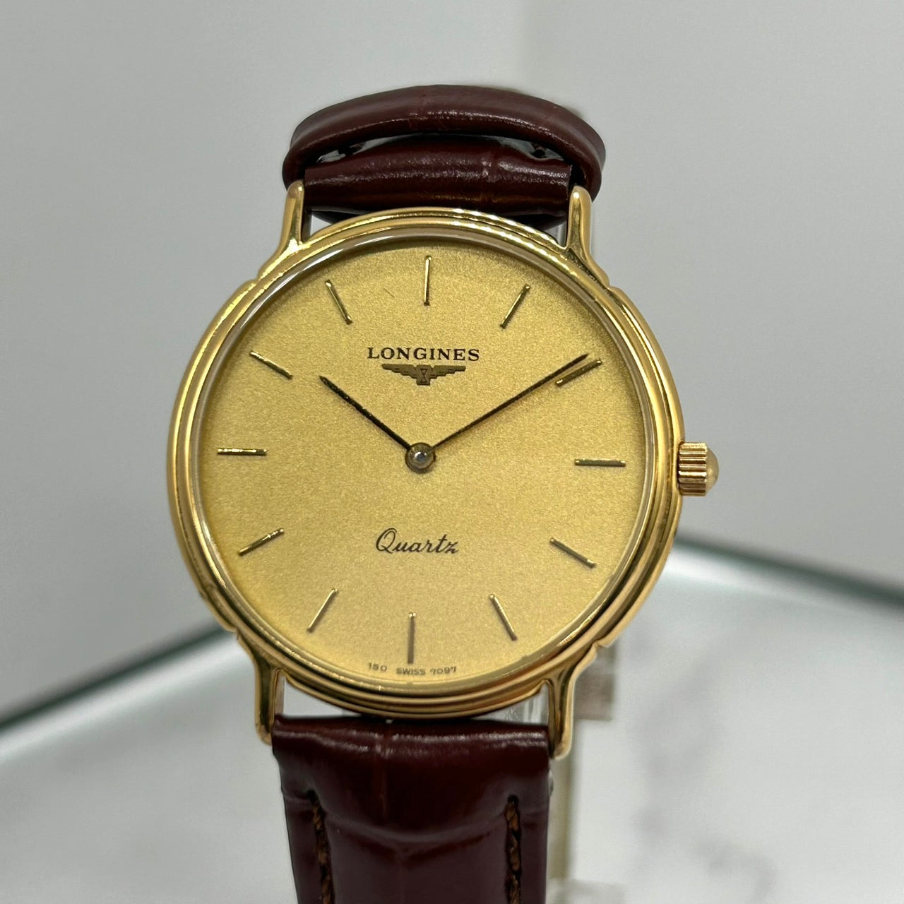 Authentic LONGINES La Grandes Classiques Ladies Watch Quartz Gold Dial New Belt
