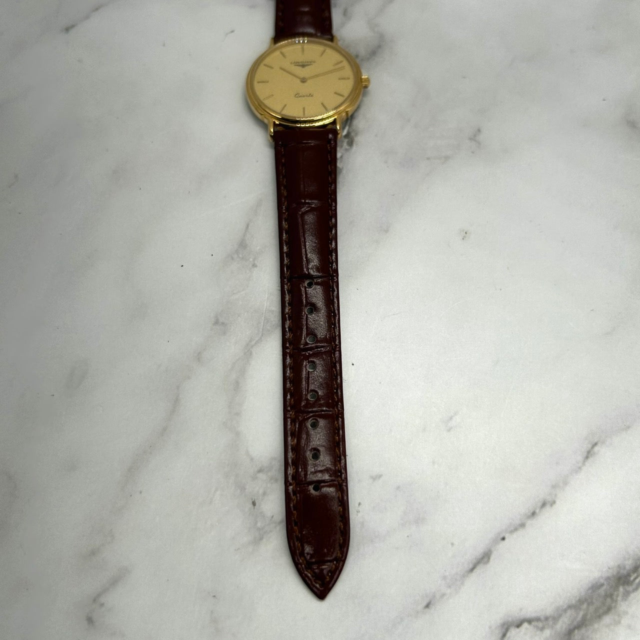 Authentic LONGINES La Grandes Classiques Ladies Watch Quartz Gold Dial New Belt