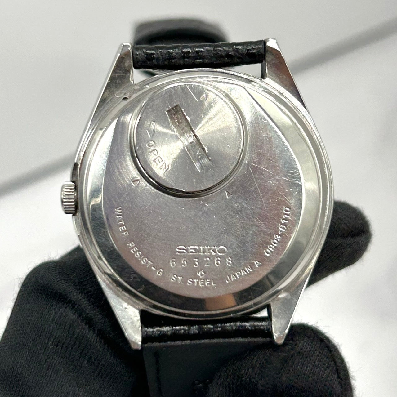 Authentic SEIKO TYPE II 0903-8110 Mens Watch White Dial Silver Quartz DayDate