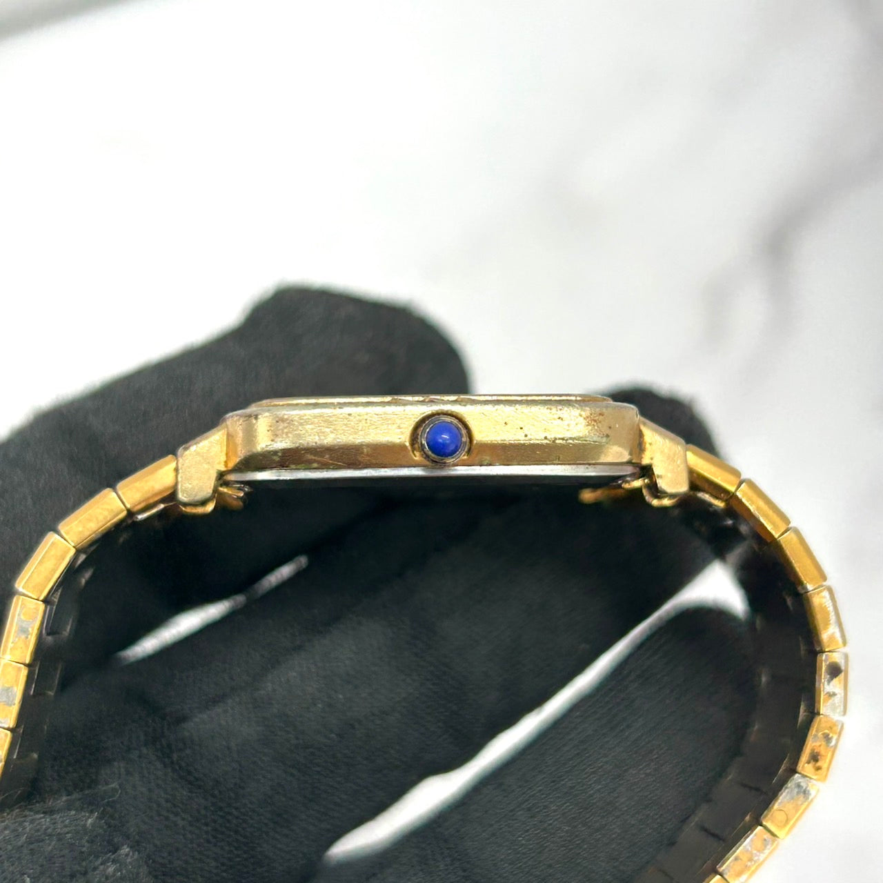 Authentic RADO 121.9029.2 Quartz Gold Dial Square Vintage Watch Unisex Classic