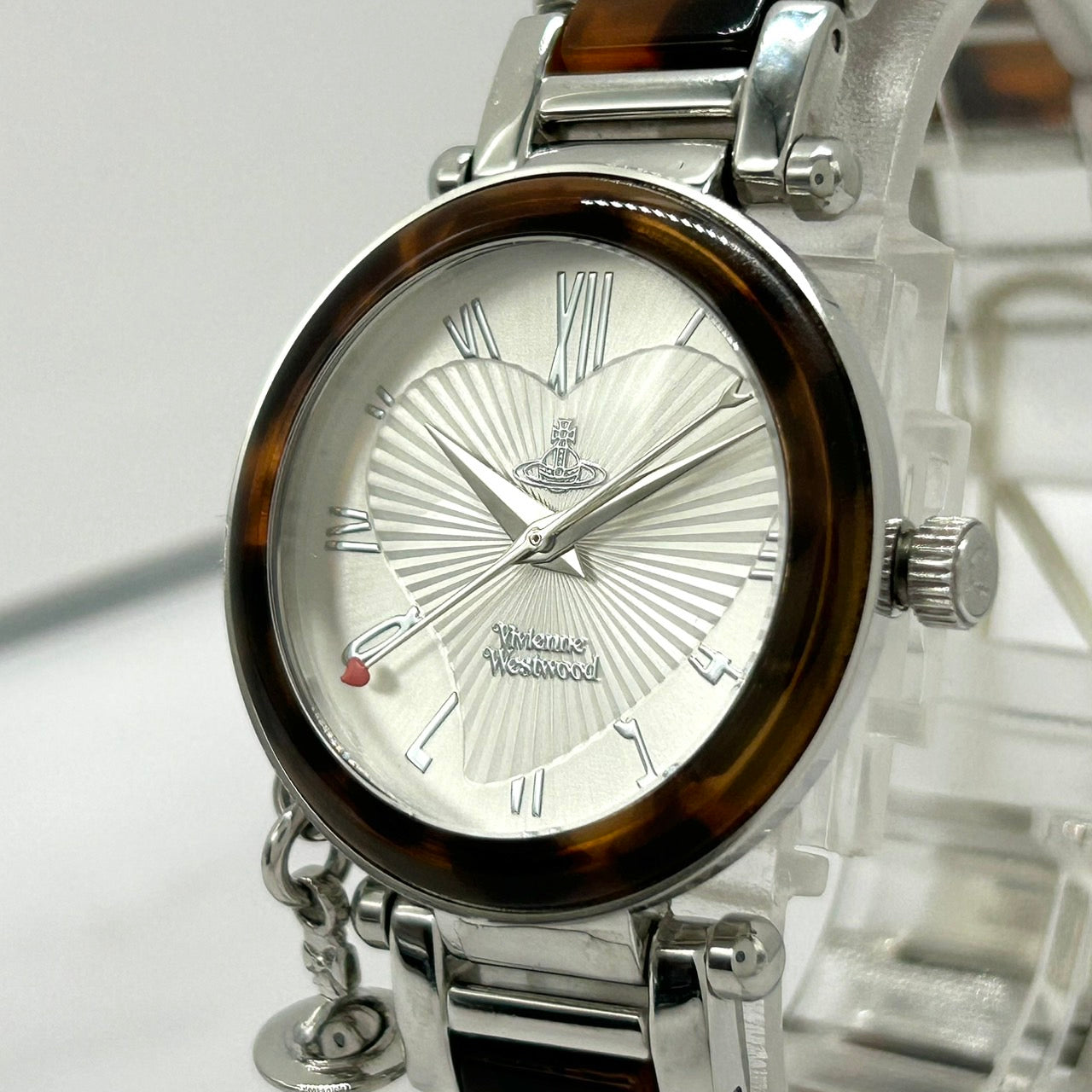 Authentic Vivienne Westwood VV006SLBRW1 Heart Dial Orb Charm Watch Ladies Quartz