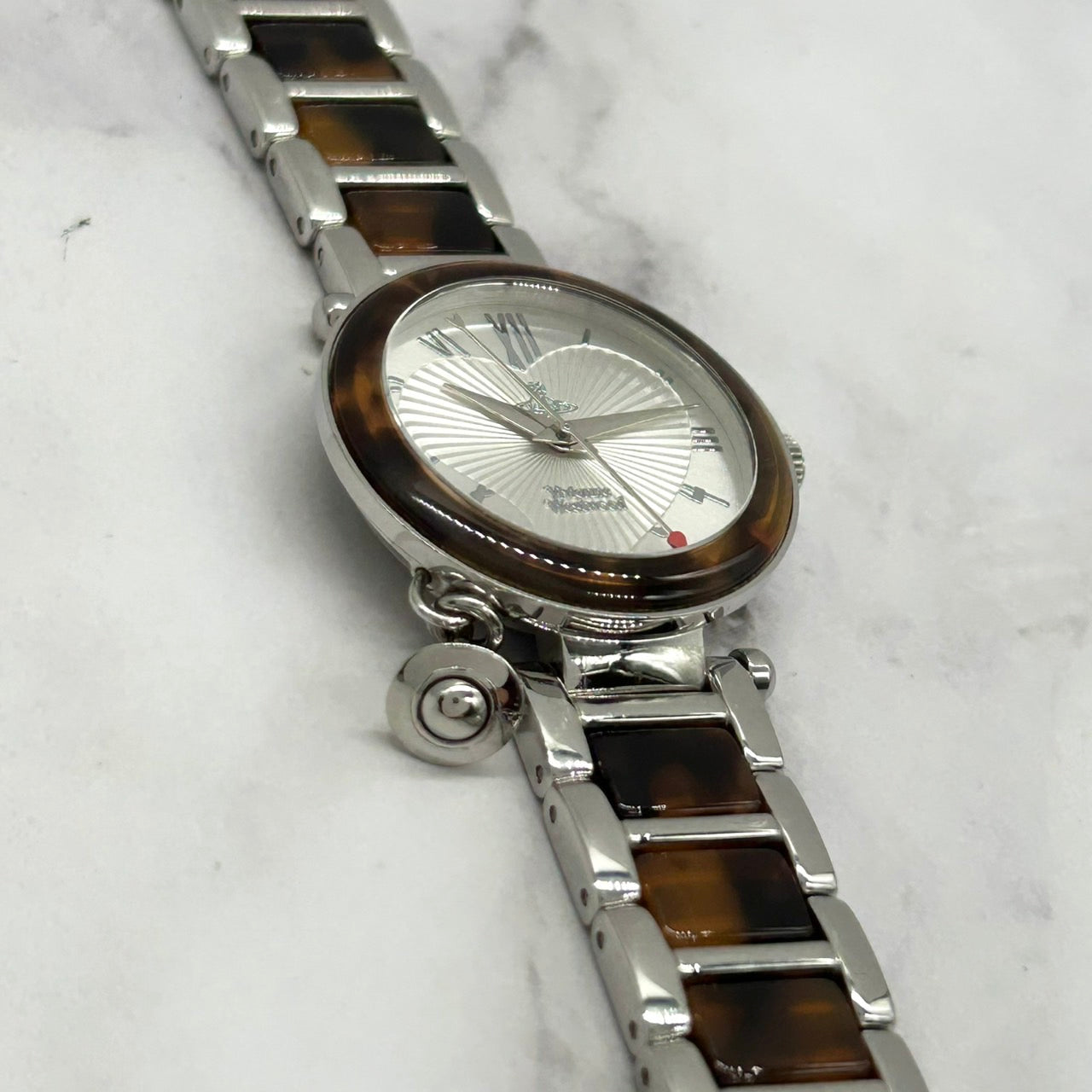 Authentic Vivienne Westwood VV006SLBRW1 Heart Dial Orb Charm Watch Ladies Quartz