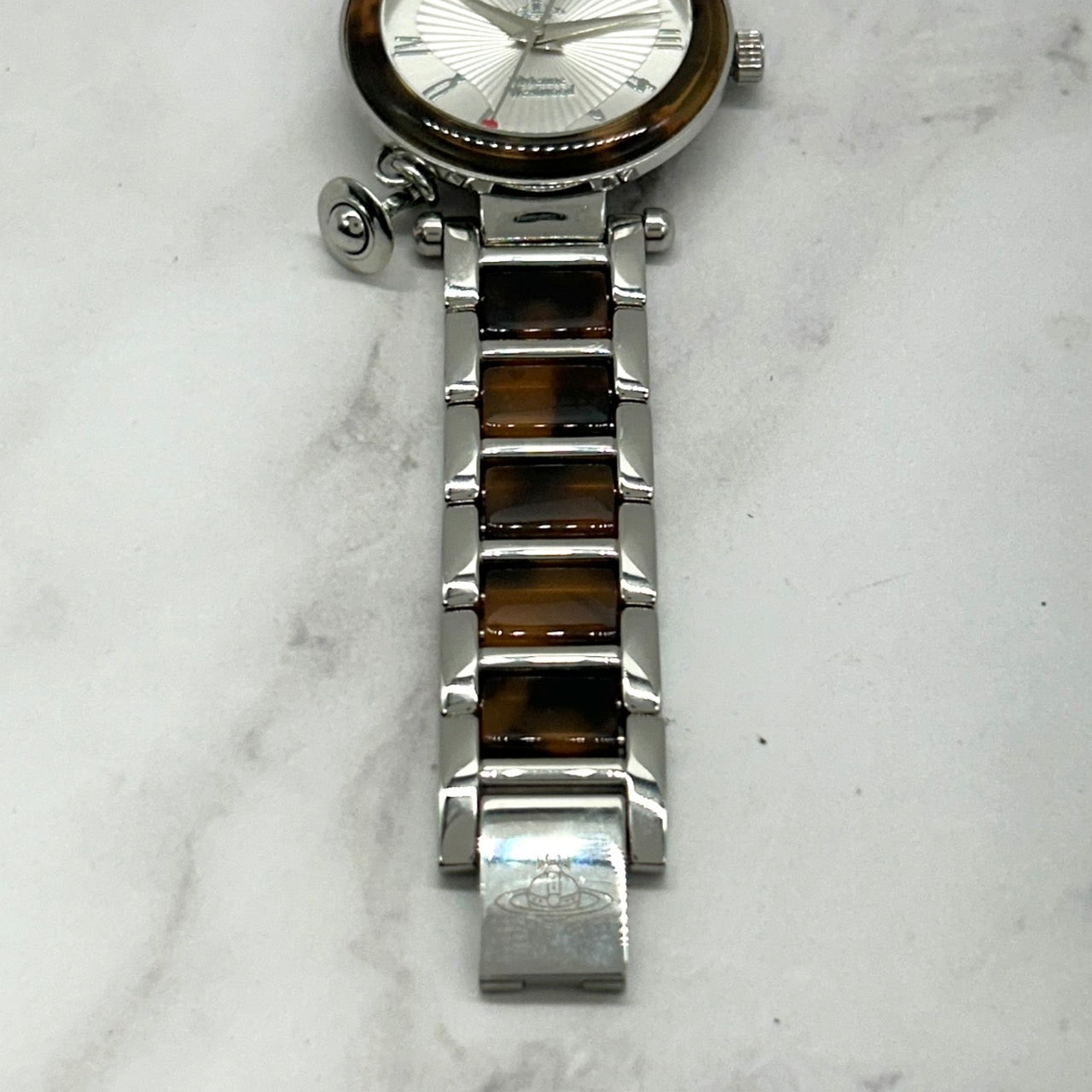 Authentic Vivienne Westwood VV006SLBRW1 Heart Dial Orb Charm Watch Ladies Quartz