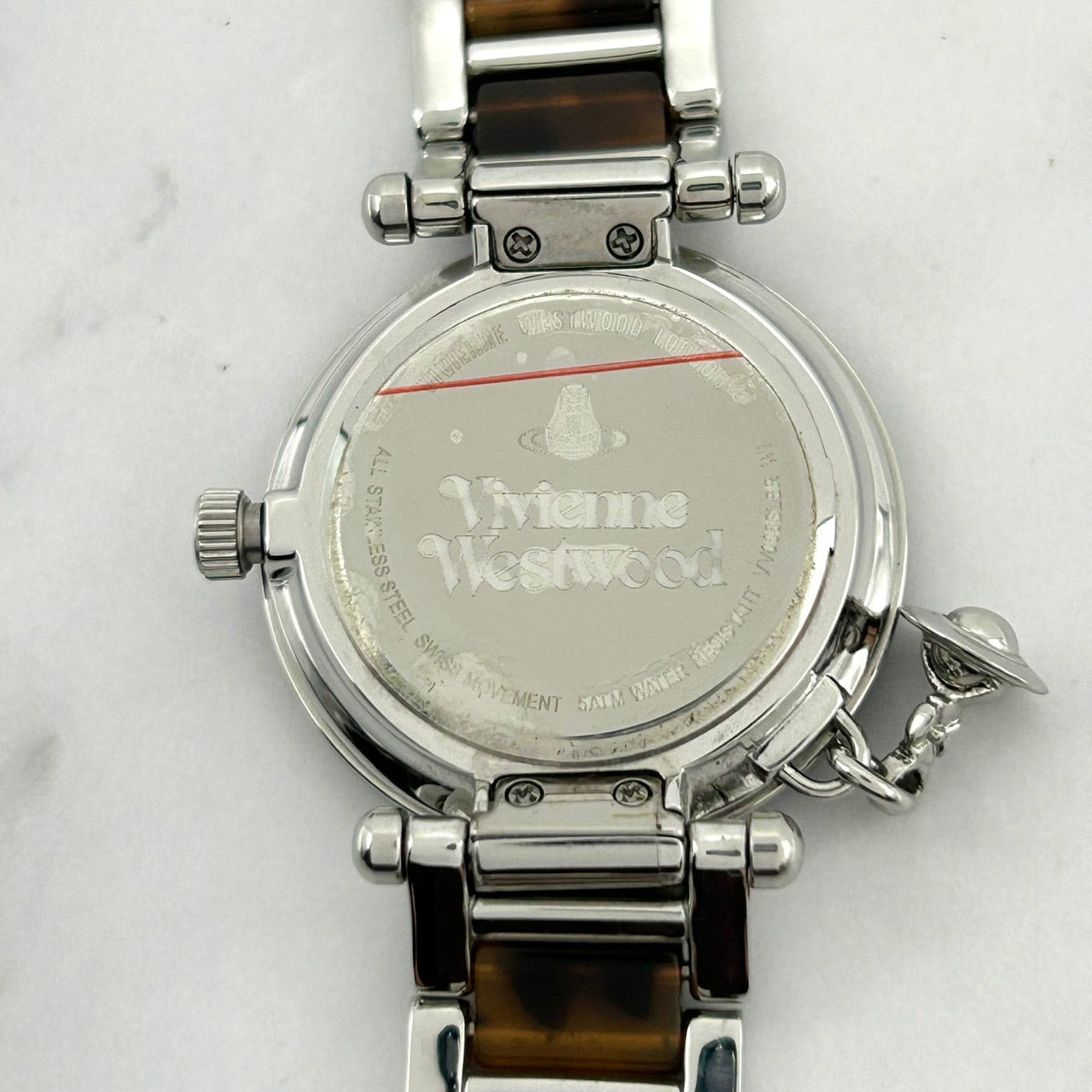 Authentic Vivienne Westwood VV006SLBRW1 Heart Dial Orb Charm Watch Ladies Quartz