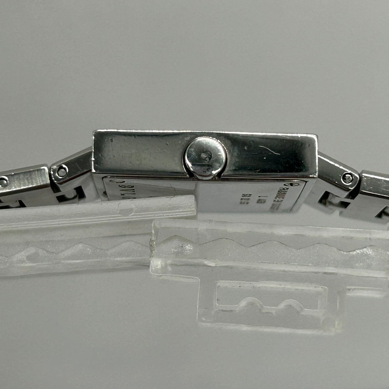 Authentic BVLGARI Quadrato SQ22SS Watch Black Dial Square Ladies Unisex Quartz