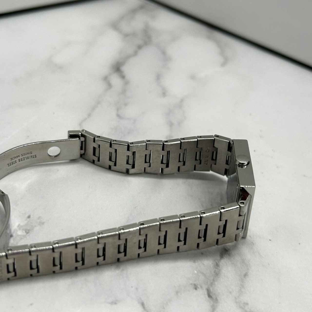 Authentic BVLGARI Quadrato SQ22SS Watch Black Dial Square Ladies Unisex Quartz