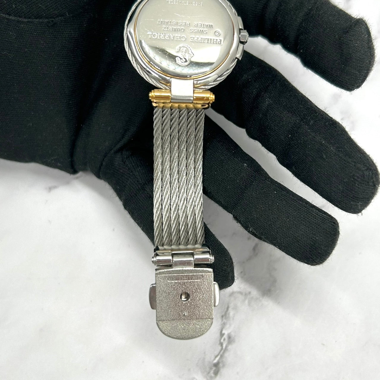 Authentic PHILIPPE CHARRIOL St-Tropez Watch Shell Dial Diamond Ladies Quartz