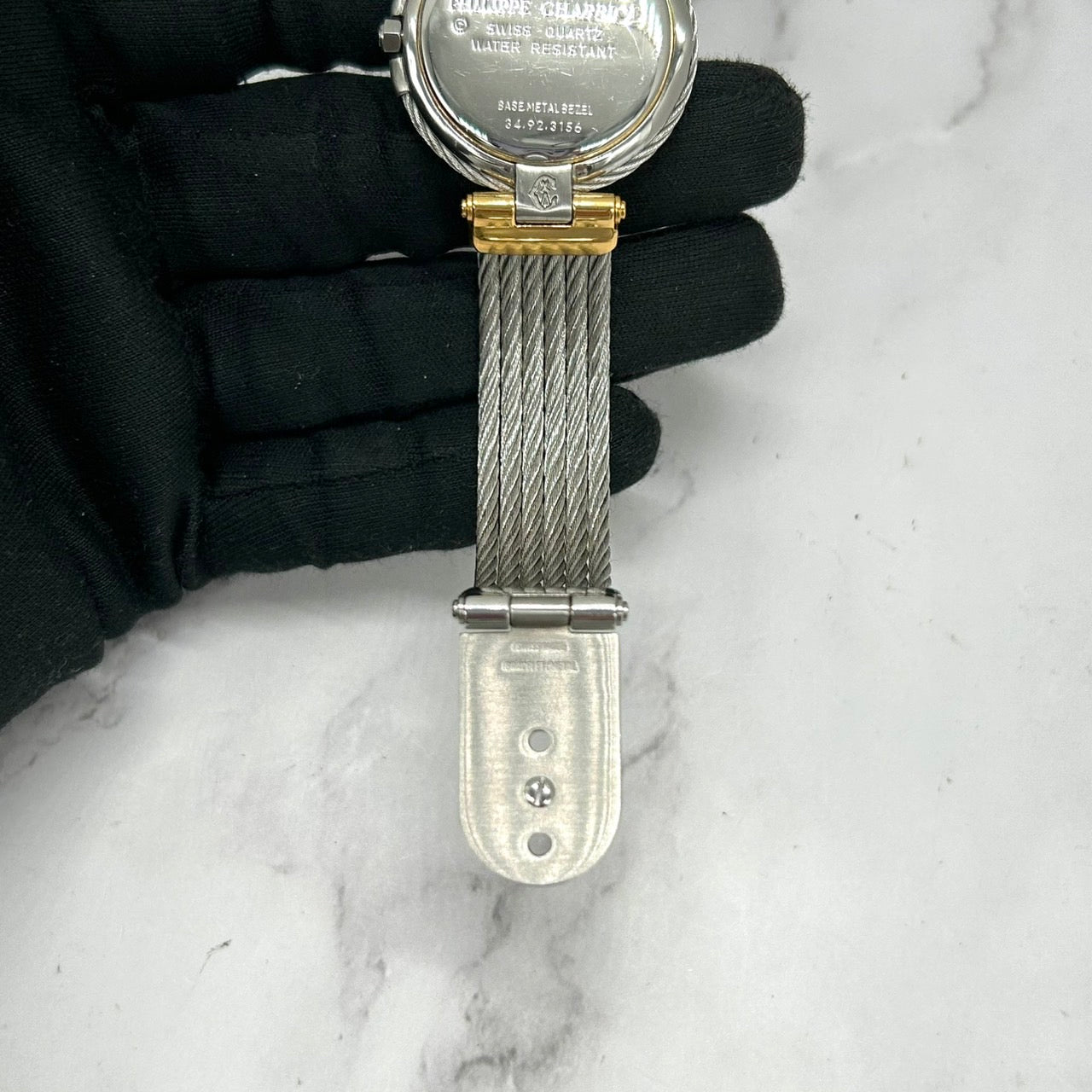 Authentic PHILIPPE CHARRIOL St-Tropez Watch Shell Dial Diamond Ladies Quartz