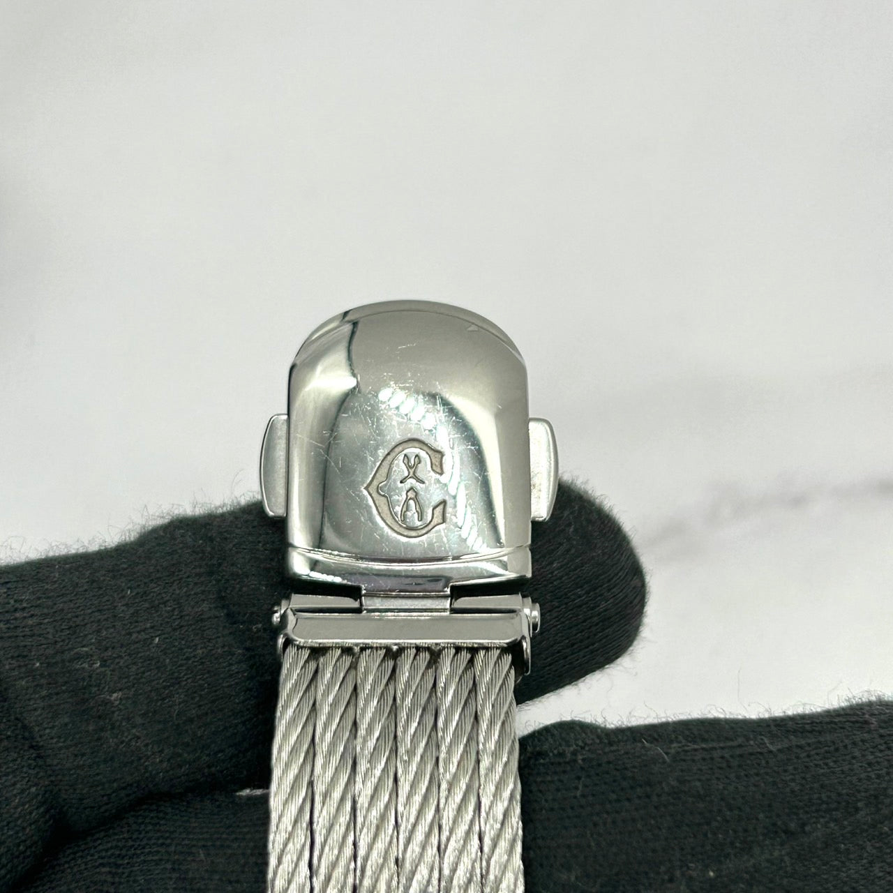 Authentic PHILIPPE CHARRIOL St-Tropez Watch Shell Dial Diamond Ladies Quartz