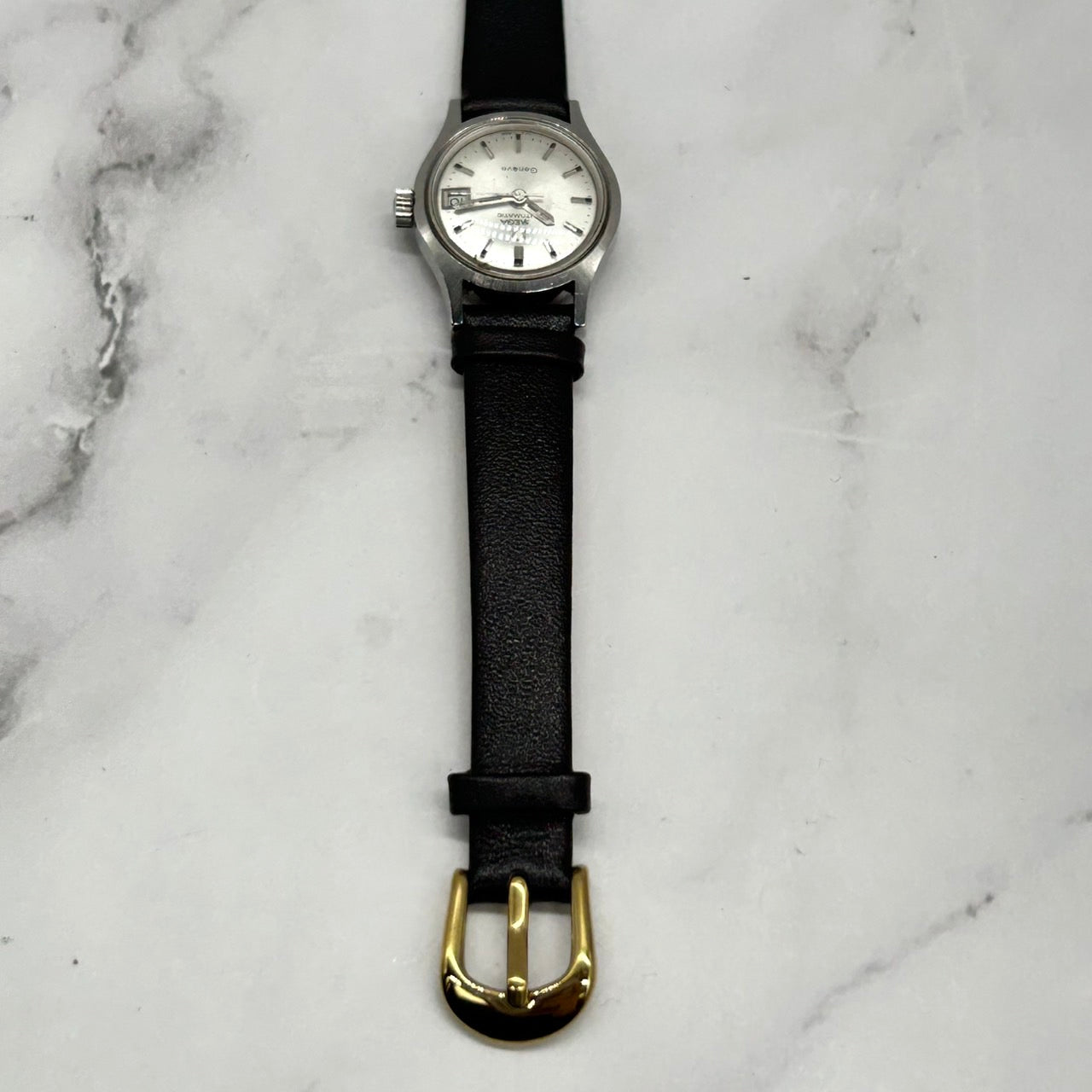 【稼働品/デッドストック】OMEGA オメガ Geneve ジュネーブ レディース 腕時計 自動巻き オートマチック デイト付 シルバー文字盤 ヴィンテージ アンティーク クラシック エレガント スイス製 クリーニング済み G5