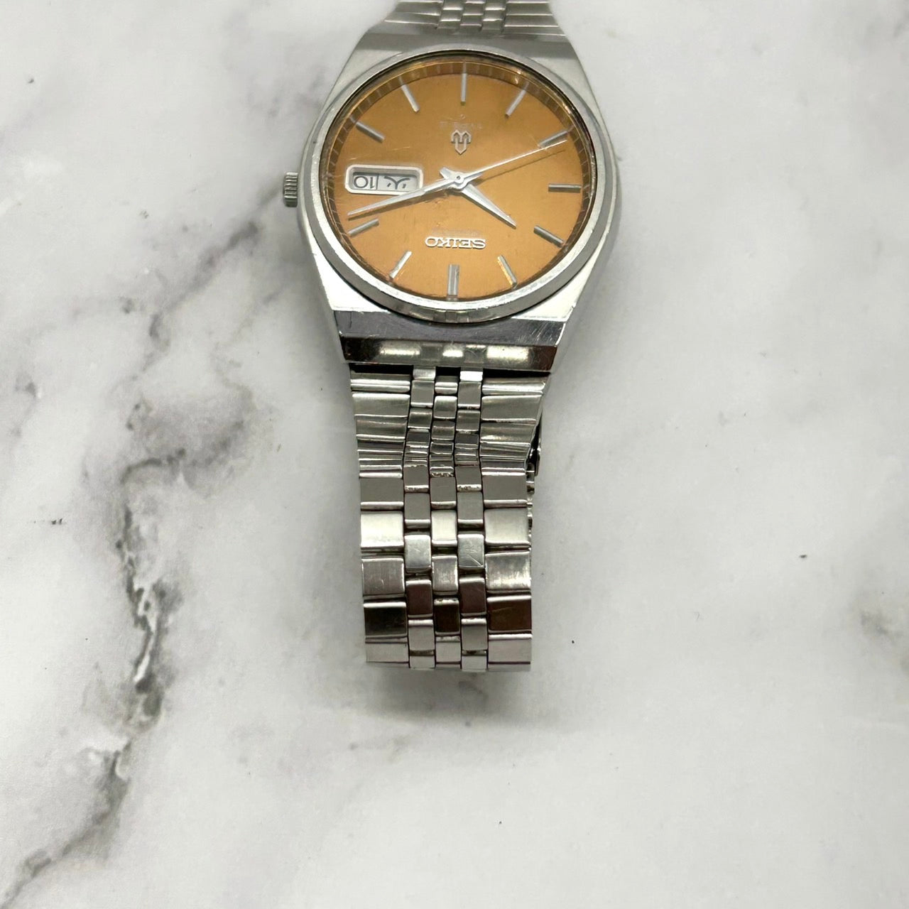 廃盤/激レア/稼働品 seiko セイコー タイプ2 7546-700C 腕時計 メンズ クオーツ ビンテージ 70年代 クラシック ドレスウォッチ アナログ デイデイト カレンダー ステンレス シルバー ヴィンテージ アンティーク SEIKO TYPE II VINTAGE WATCH i2