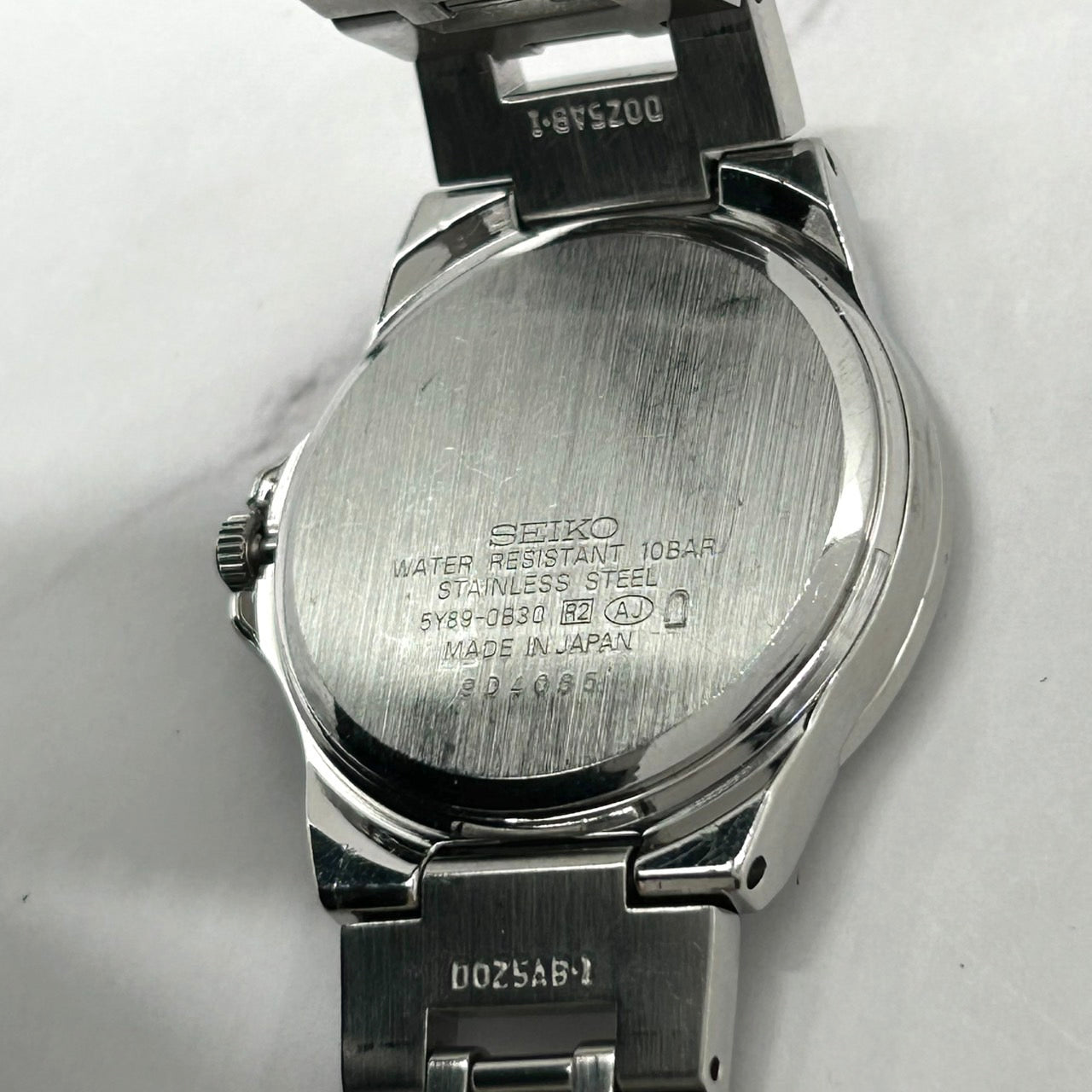 【電池交換済/美品】セイコー ルキア 腕時計 5Y89-0B30 クオーツ 多機能 ネイビー文字盤 アナログ デイデイト 24時間計 メンズ レディース ユニセックス ドレスウォッチ ビジネス カジュアル クリーニング済 SEIKO LUKIA i2