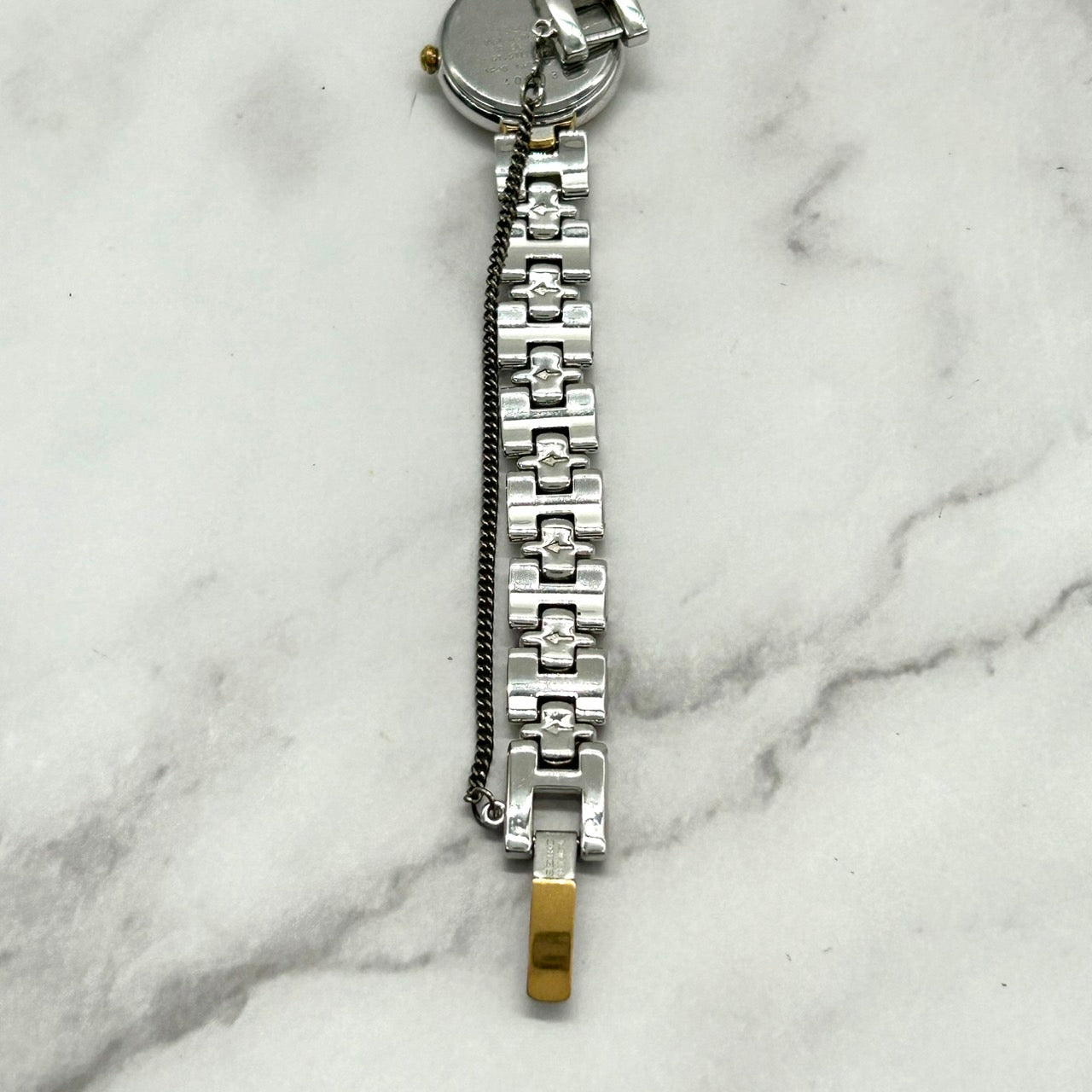 【美品／電池交換済】SEIKO TISSE セイコー ティセ レディース 腕時計 1F20-1A80 クオーツ ブルー文字盤 ゴールド シルバー コンビカラー ビンテージ クラシック エレガント ドレスウォッチ アナログ クリーニング済み i2