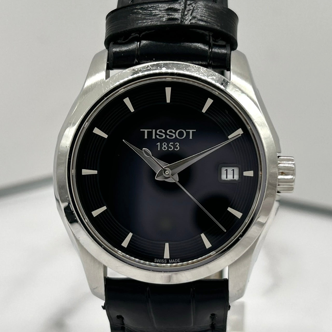 Authentic Tissot Couturier T035210A Unisex Watch Quartz Date Black Dial Leather