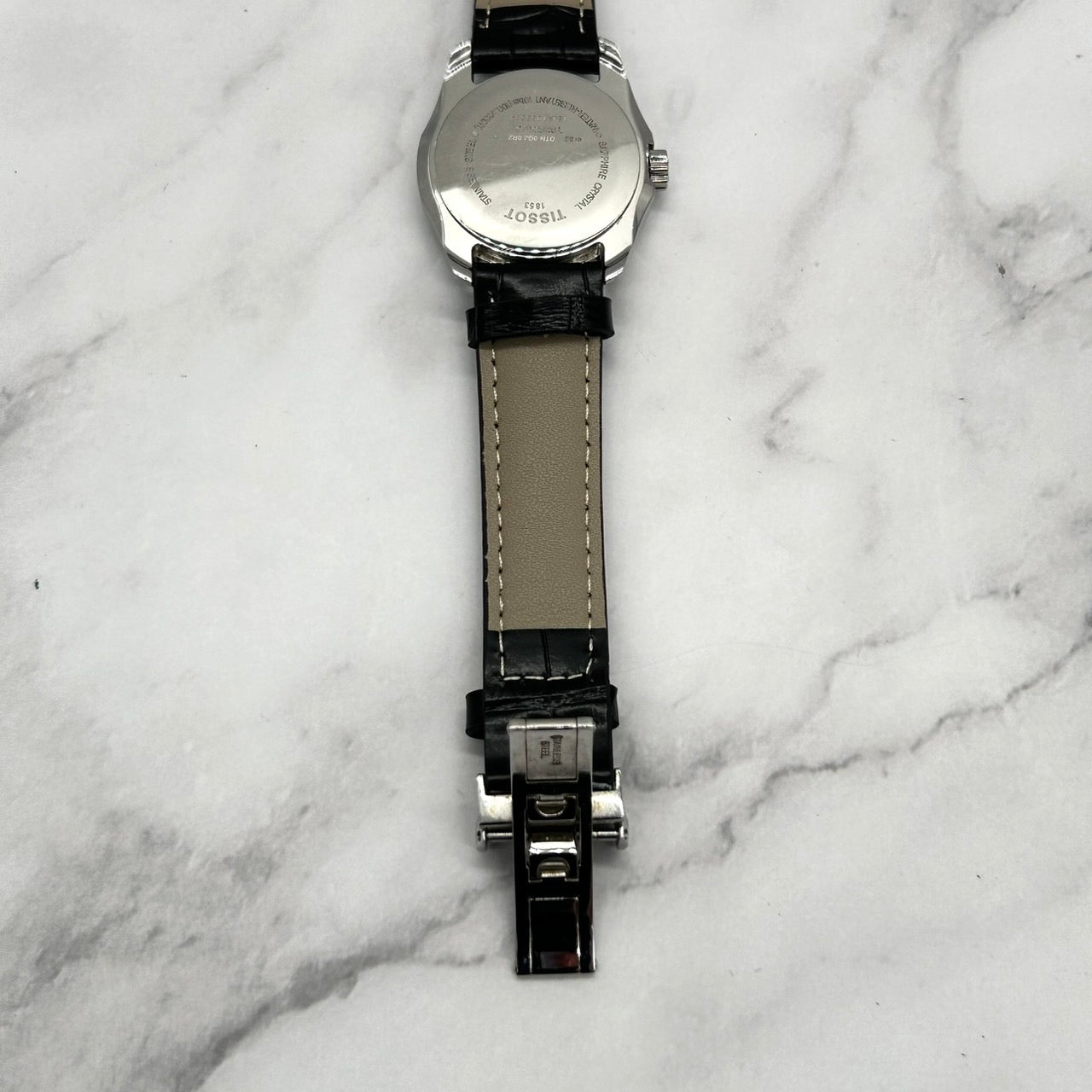 Authentic Tissot Couturier T035210A Unisex Watch Quartz Date Black Dial Leather