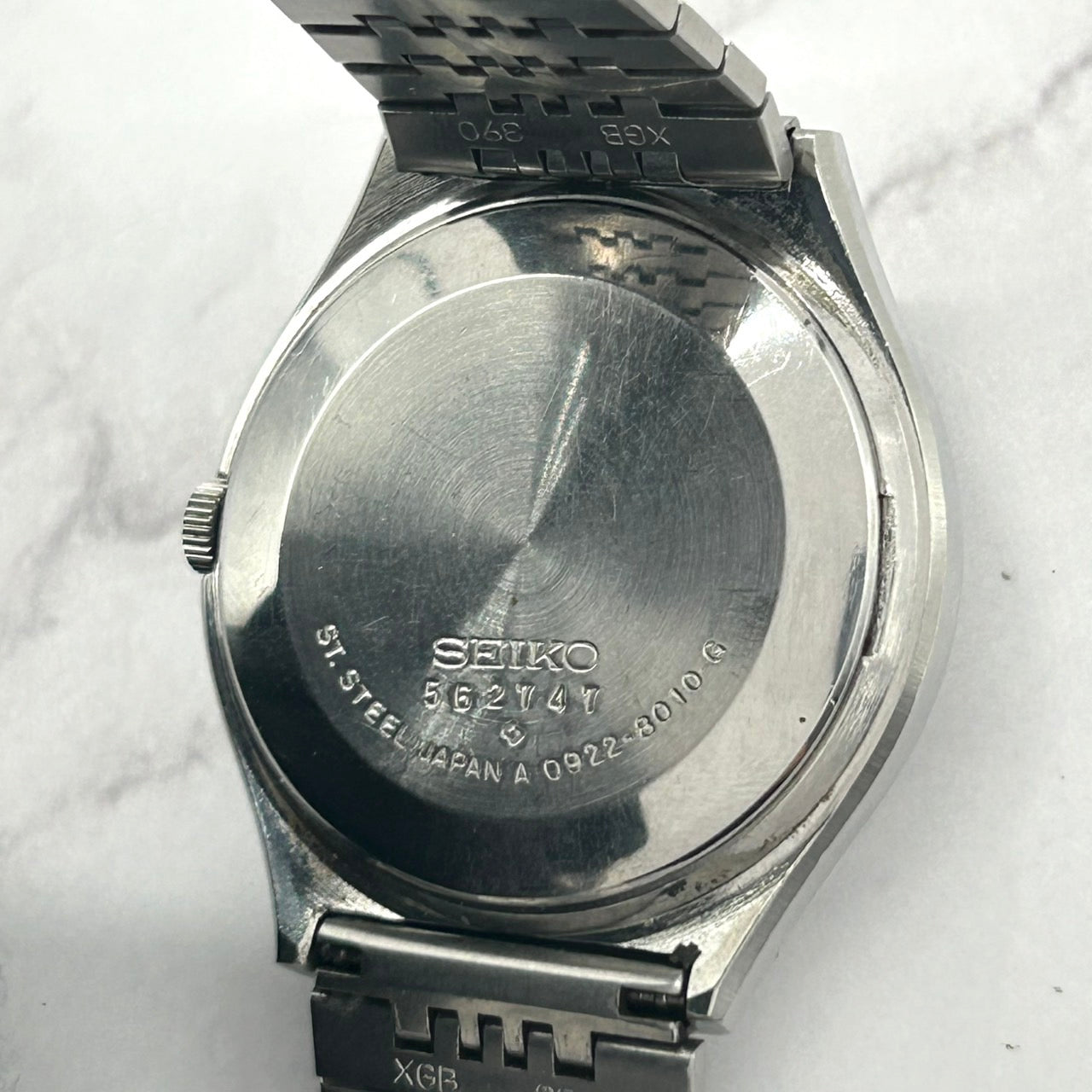 Authentic SEIKO QUARTZ QZ 0922-8010 Vintage Men's Watch Date Silver Dial Analog