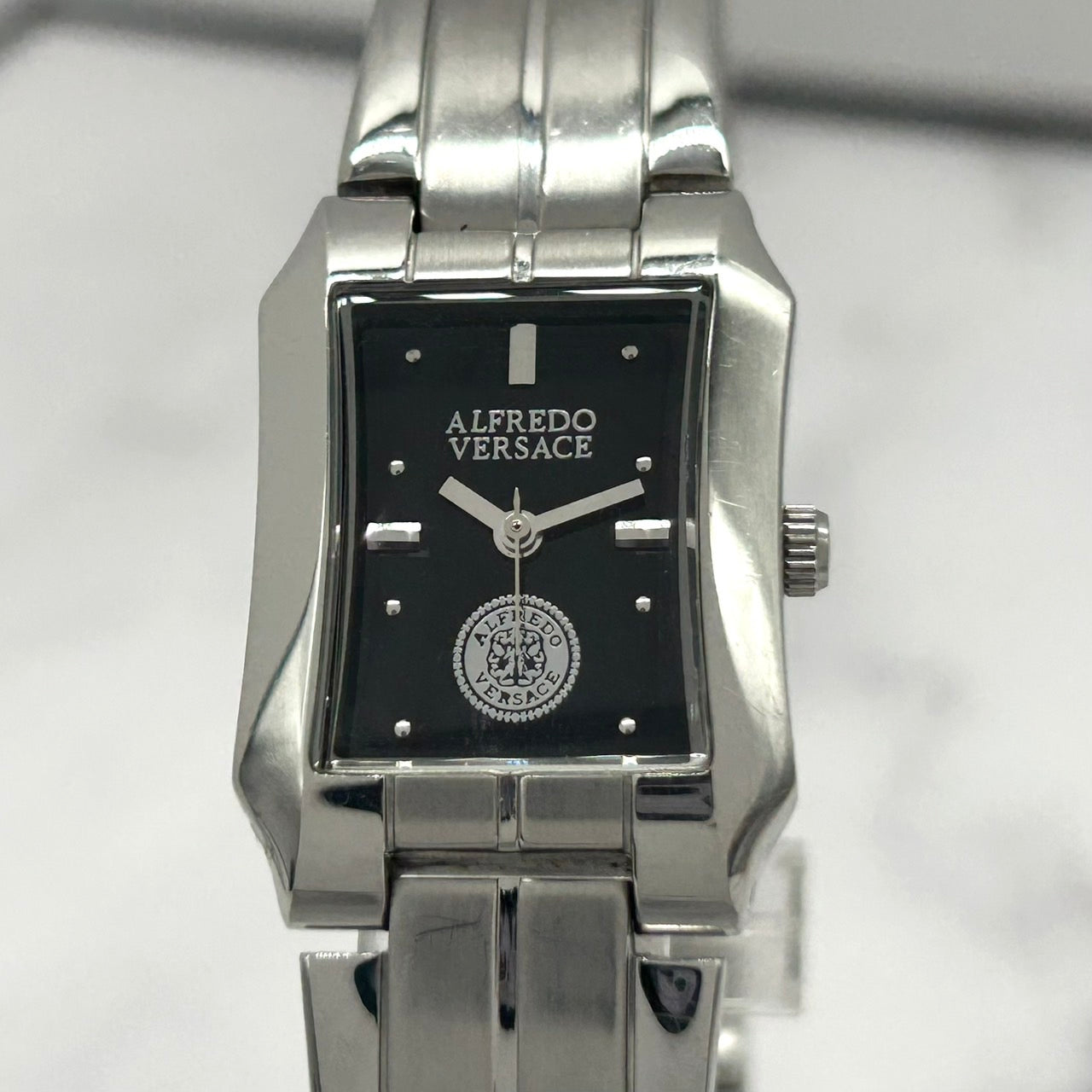 Authentic ALFREDO VERSACE V792S Rectangular Black Dial Unisex Watch Quartz