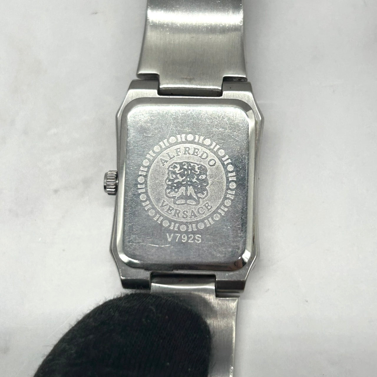 Authentic ALFREDO VERSACE V792S Rectangular Black Dial Unisex Watch Quartz