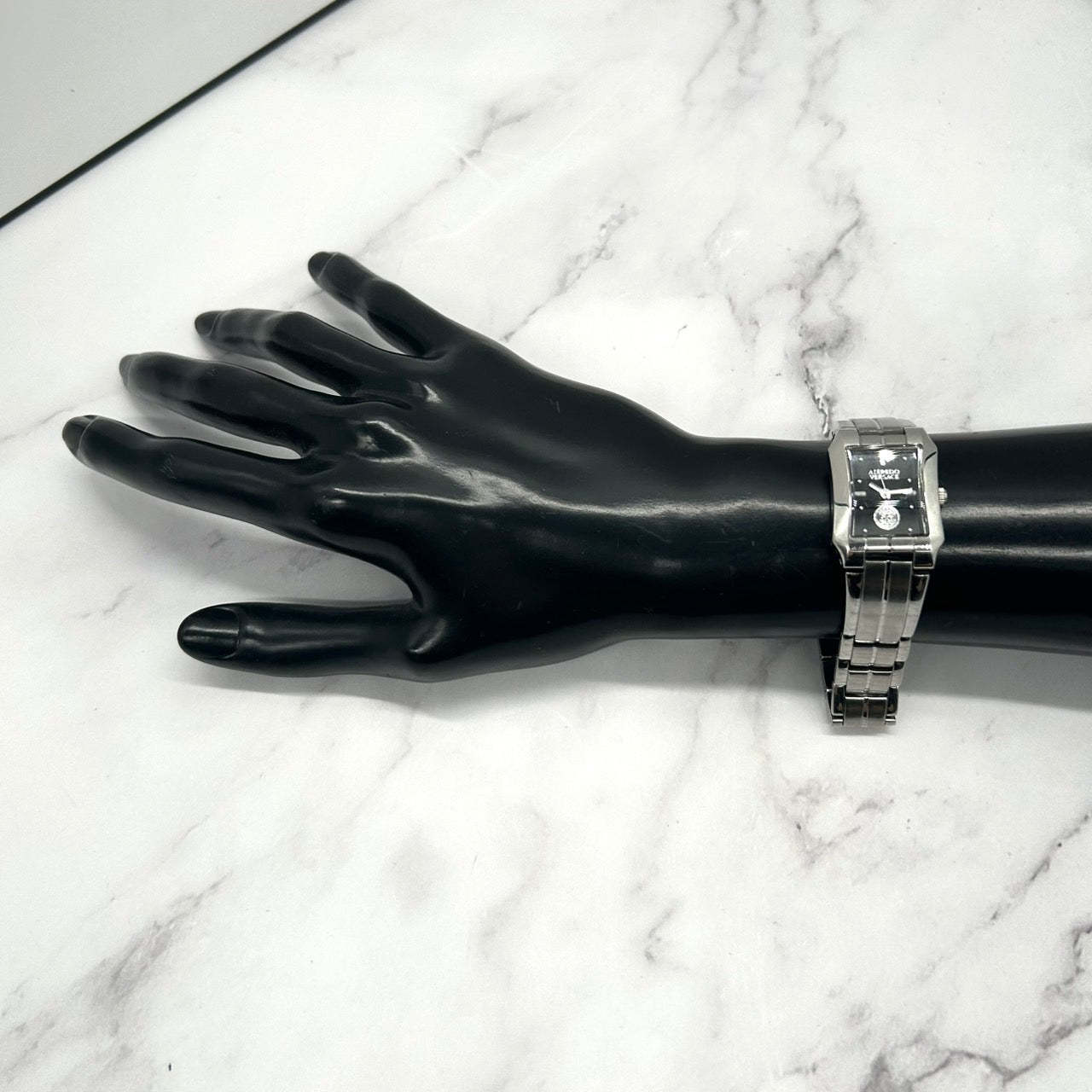 Authentic ALFREDO VERSACE V792S Rectangular Black Dial Unisex Watch Quartz