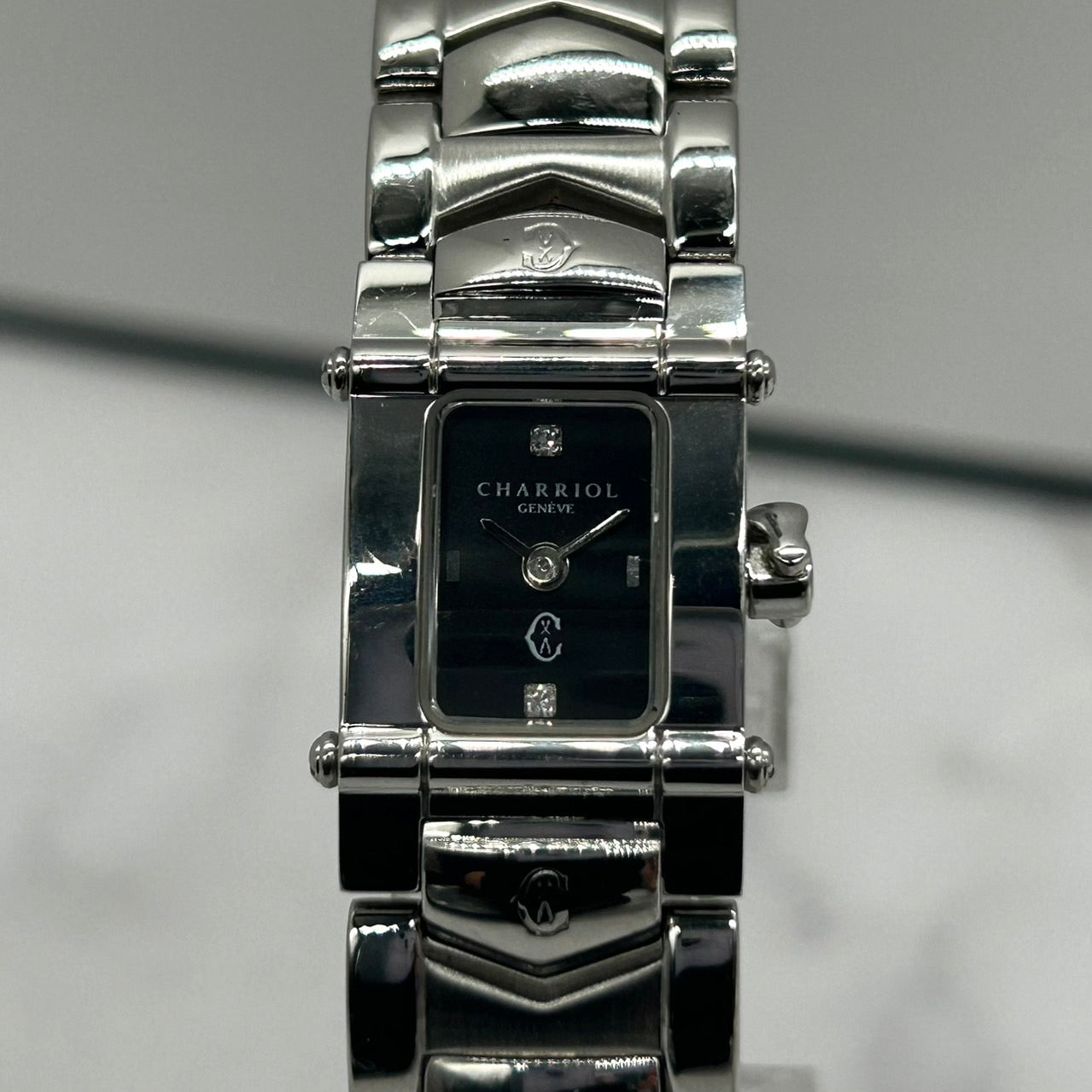 Authentic CHARRIOL Columbus INTRM9 2P Diamond Black Dial Ladies Quartz Watch