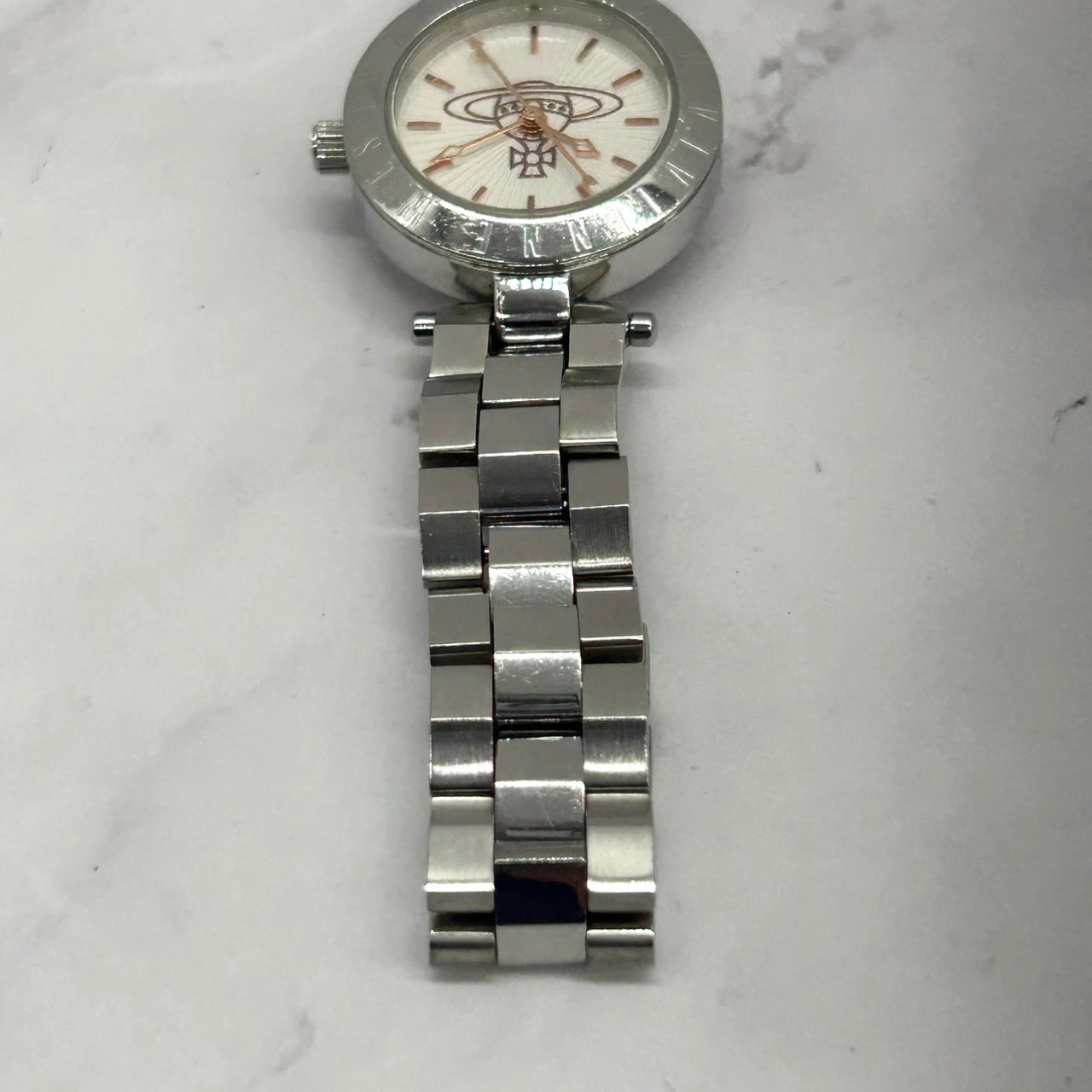 Authentic Vivienne Westwood VV092SL Orb Logo White Dial Unisex Quartz Watch w/Box