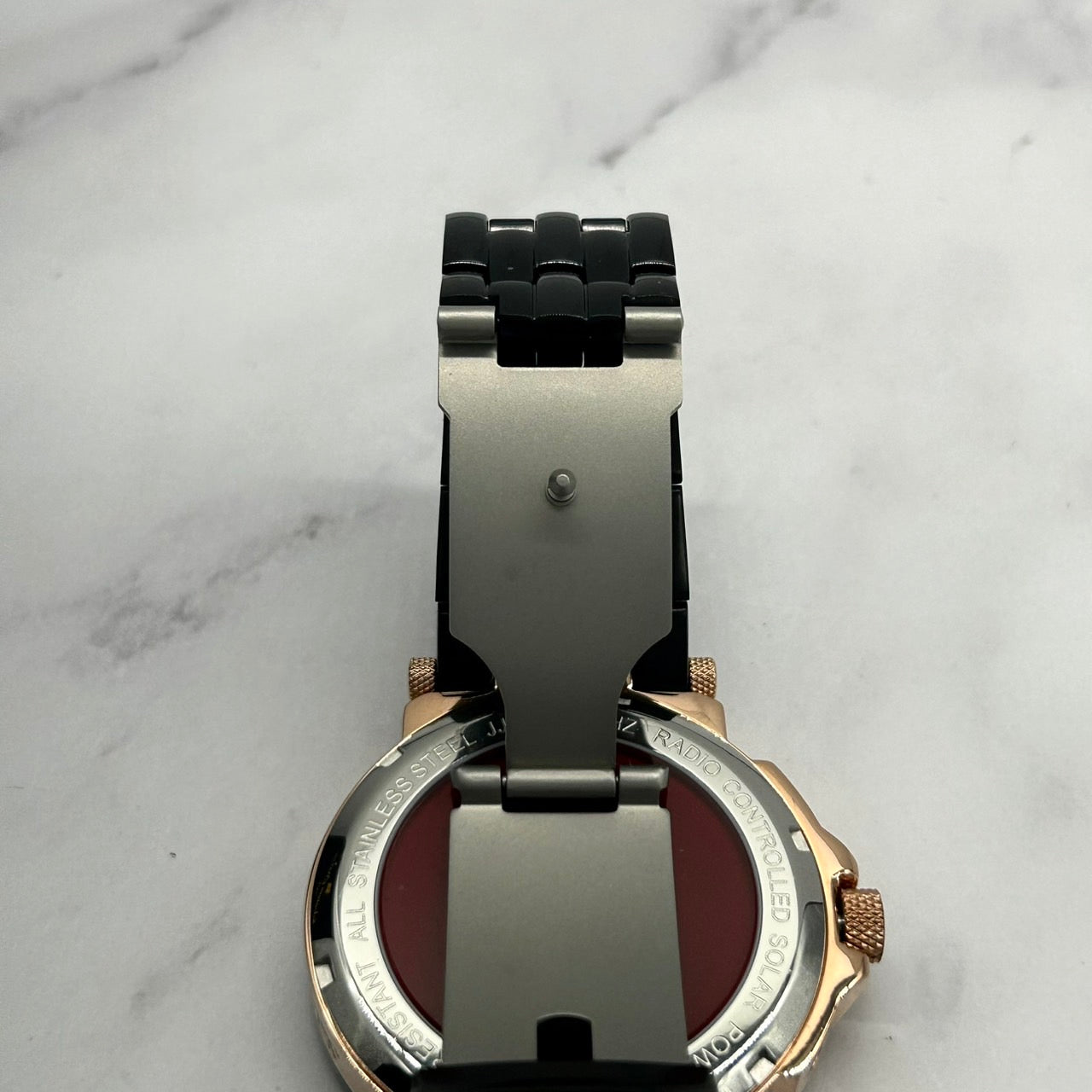 Authentic Salvatore Marra SM18112-1 Radio Solar Black Gold Men's Watch w/Box