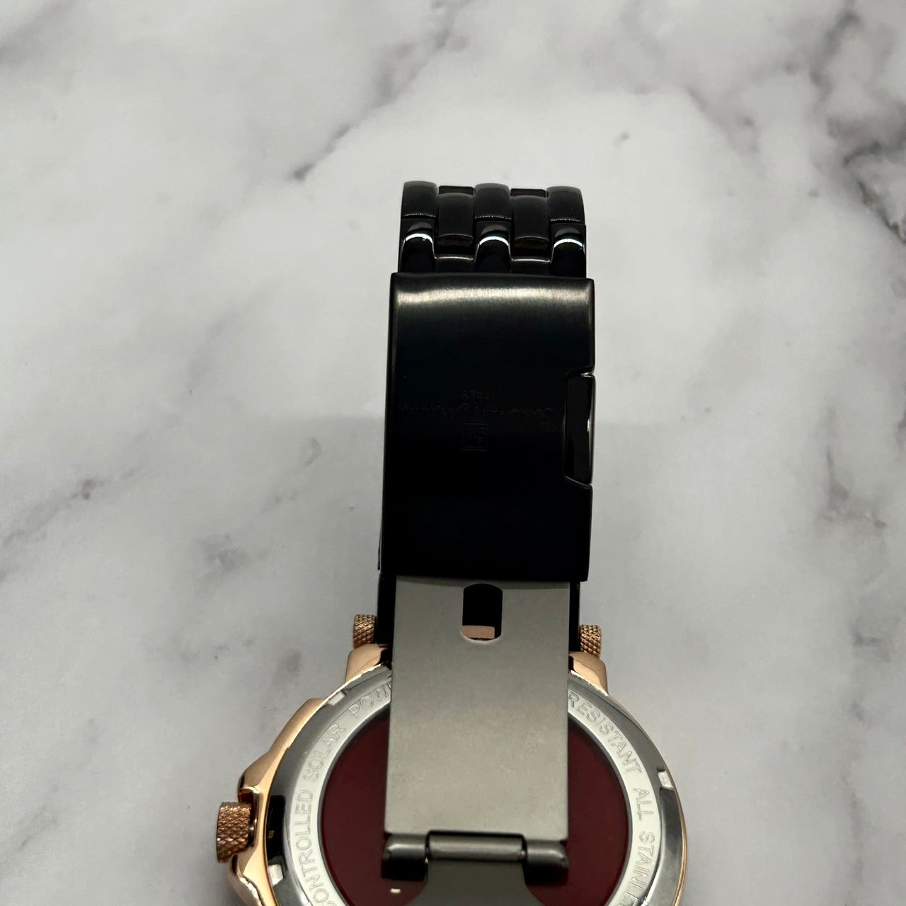 Authentic Salvatore Marra SM18112-1 Radio Solar Black Gold Men's Watch w/Box