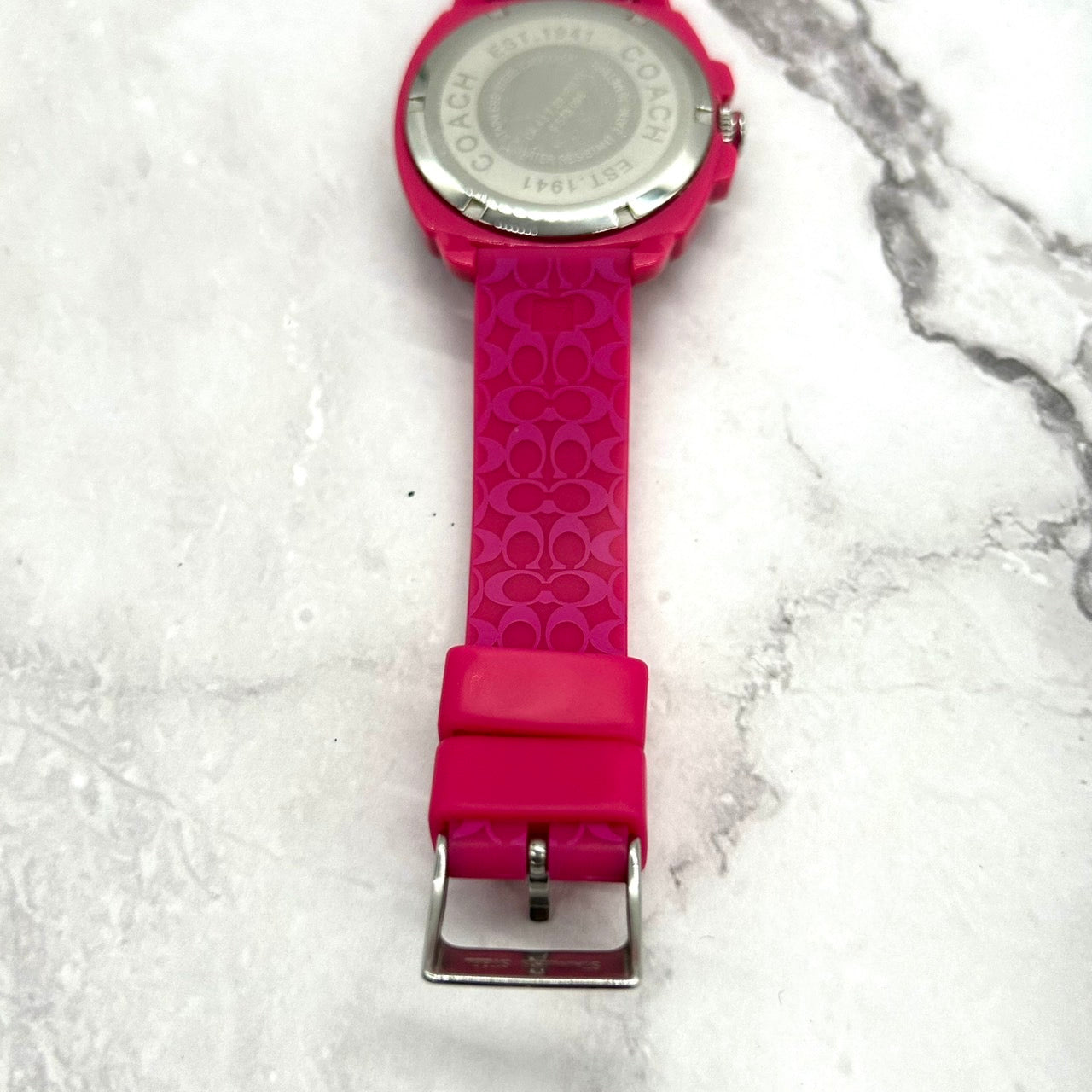 Authentic COACH CA.93.7.29.0627S Stone Bezel Pink Ladies Watch Quartz Signature