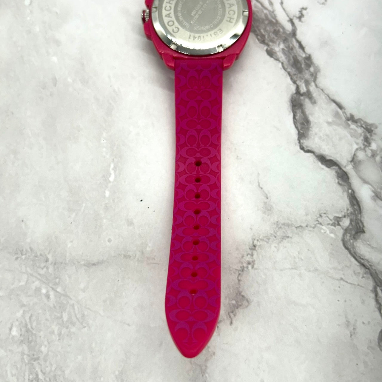 Authentic COACH CA.93.7.29.0627S Stone Bezel Pink Ladies Watch Quartz Signature