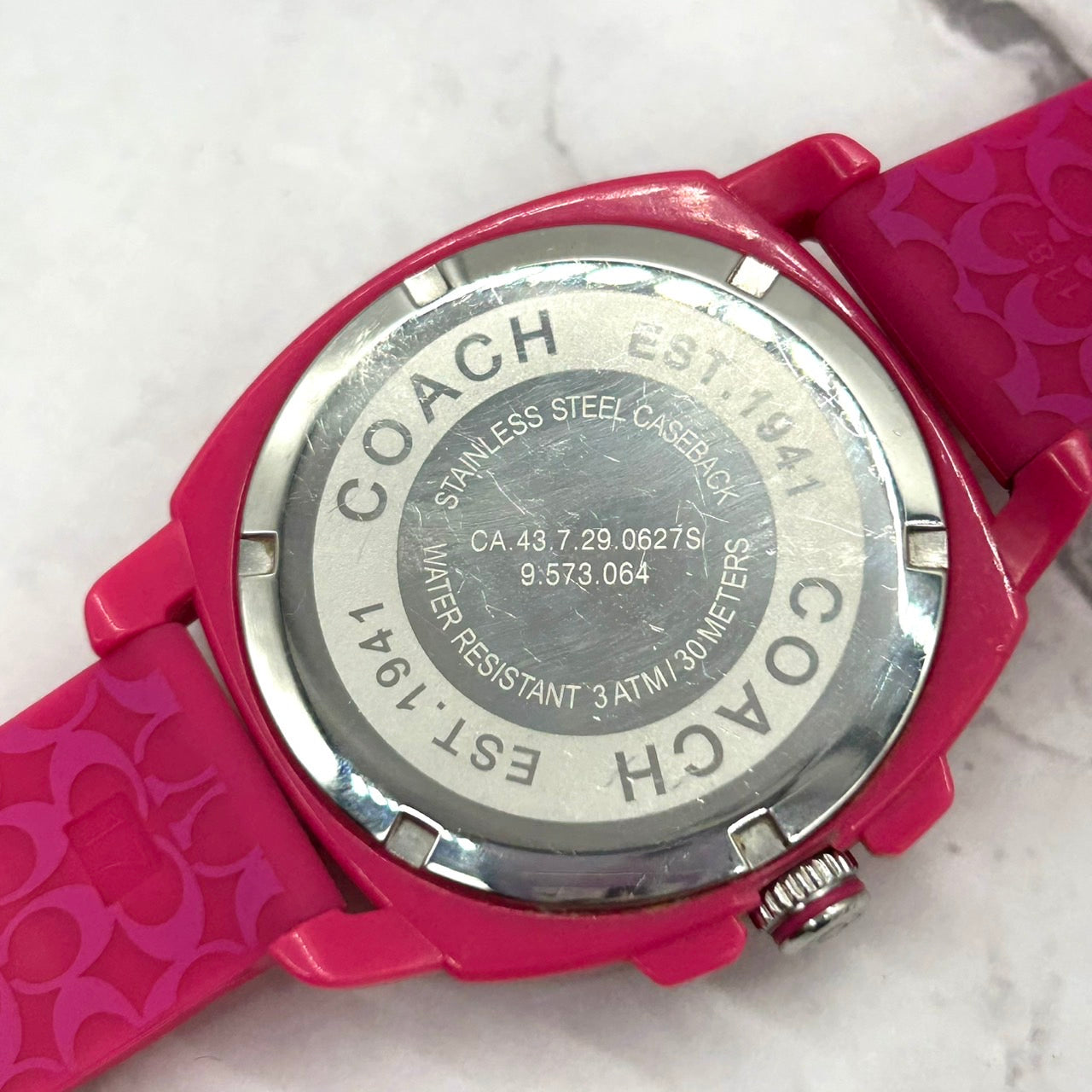 Authentic COACH CA.93.7.29.0627S Stone Bezel Pink Ladies Watch Quartz Signature