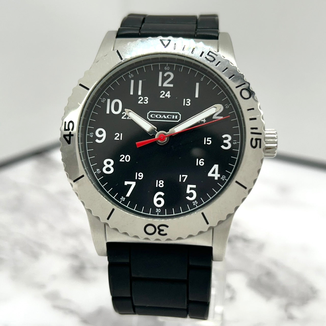 Authentic COACH CA.70.2.14.0712 Men's Military Sport Watch Black Dial Rubber