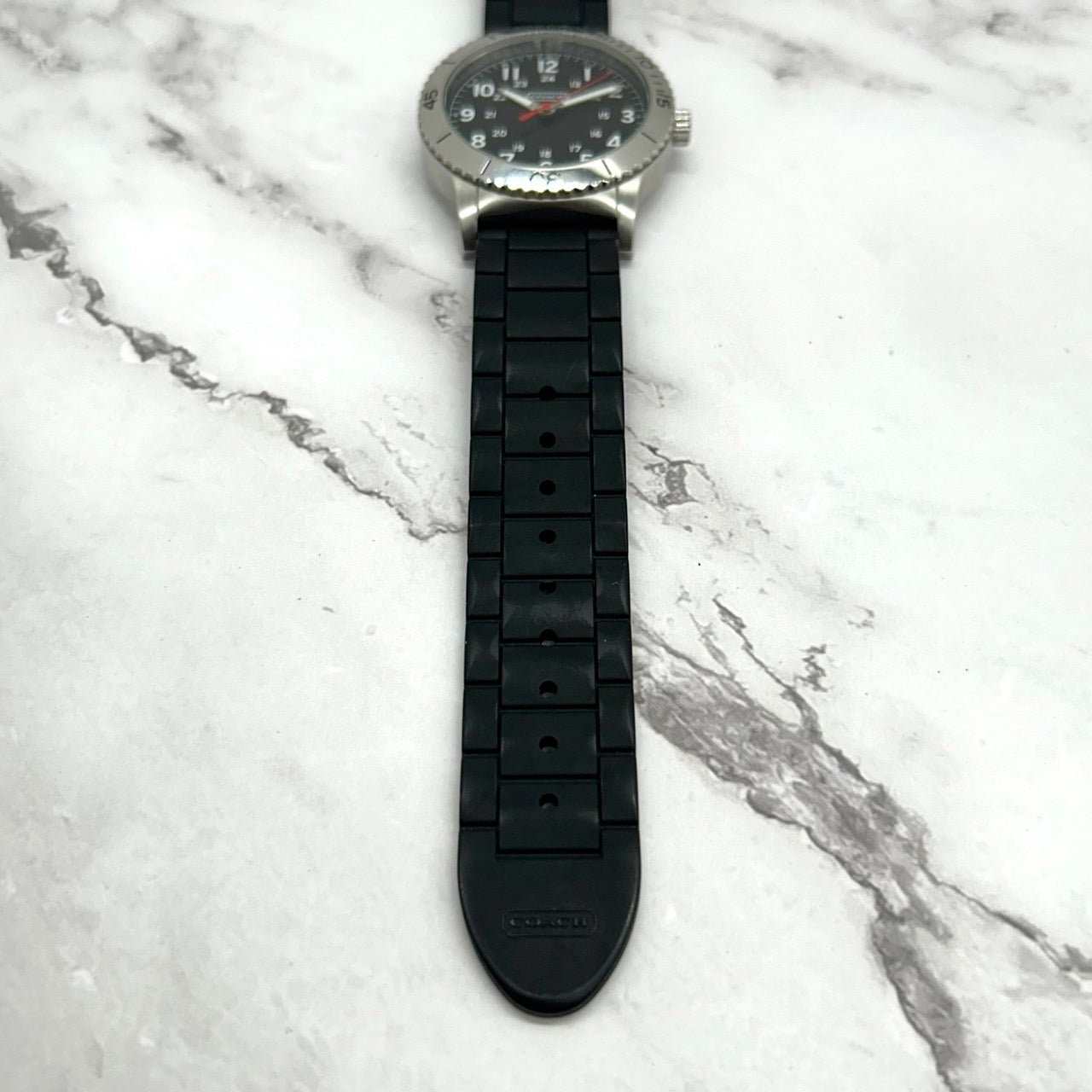 Authentic COACH CA.70.2.14.0712 Men's Military Sport Watch Black Dial Rubber